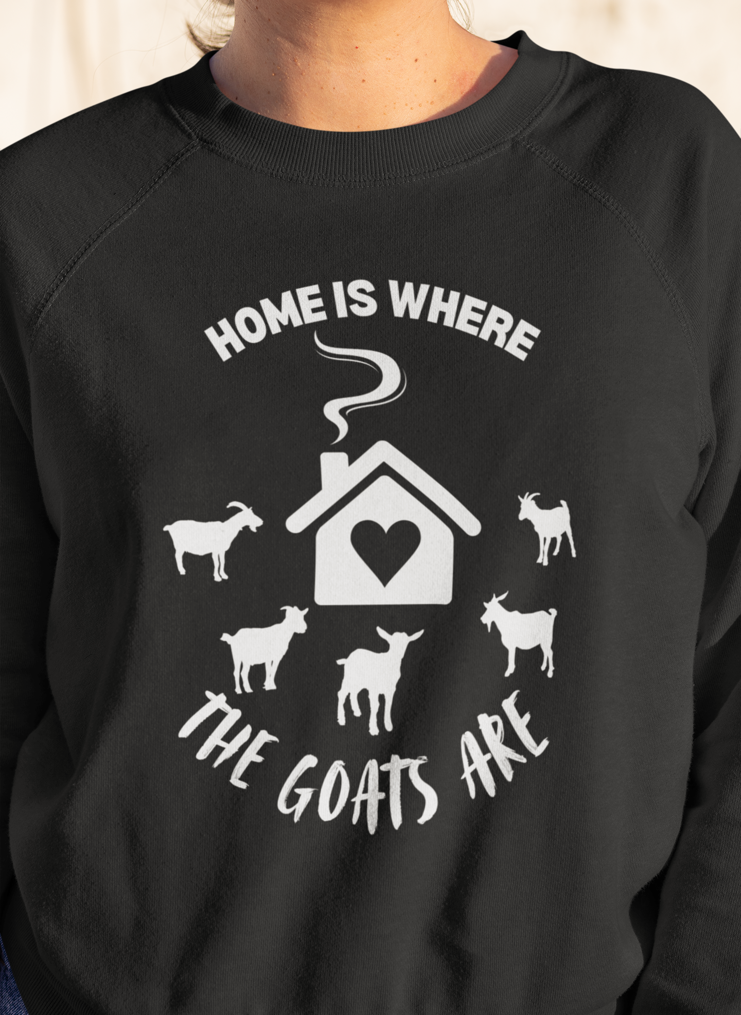 Home is Where the Goats Are Sweatshirt, Goats Shirts, Goat Lover Shirt, Cute Goats Shirt, Farm Animal Shirt, Farmer Girl Shirt, Farm Animal Tshirt for Women, Funny Goat Kid Shirt