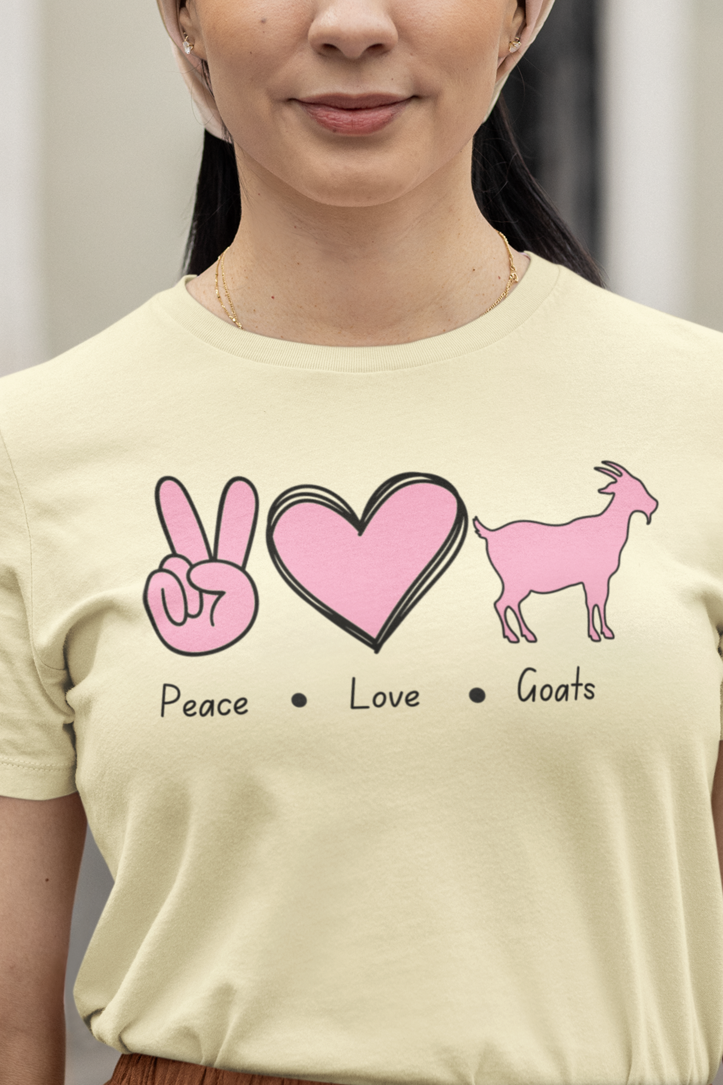 "Peace Love Goats" Tshirt, Goats Shirts, Goat Lover Shirt, Cute Goats Shirt, Farm Animal Shirt, Farmer Girl Shirt, Farm Animal Tshirt for Women, Funny Goat Kid Shirt