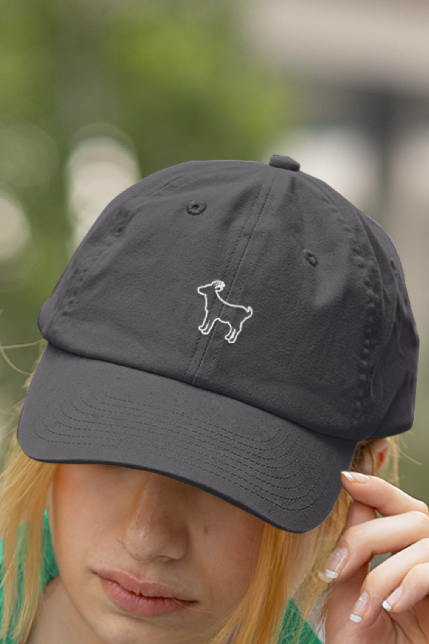 Goat Baseball Cap Embroidered, Goat Baseball Hat, Women's goat hat, embroidered goat animal baseball cap, I love goats, cute birthday gift present goat owner lover wife mom friend