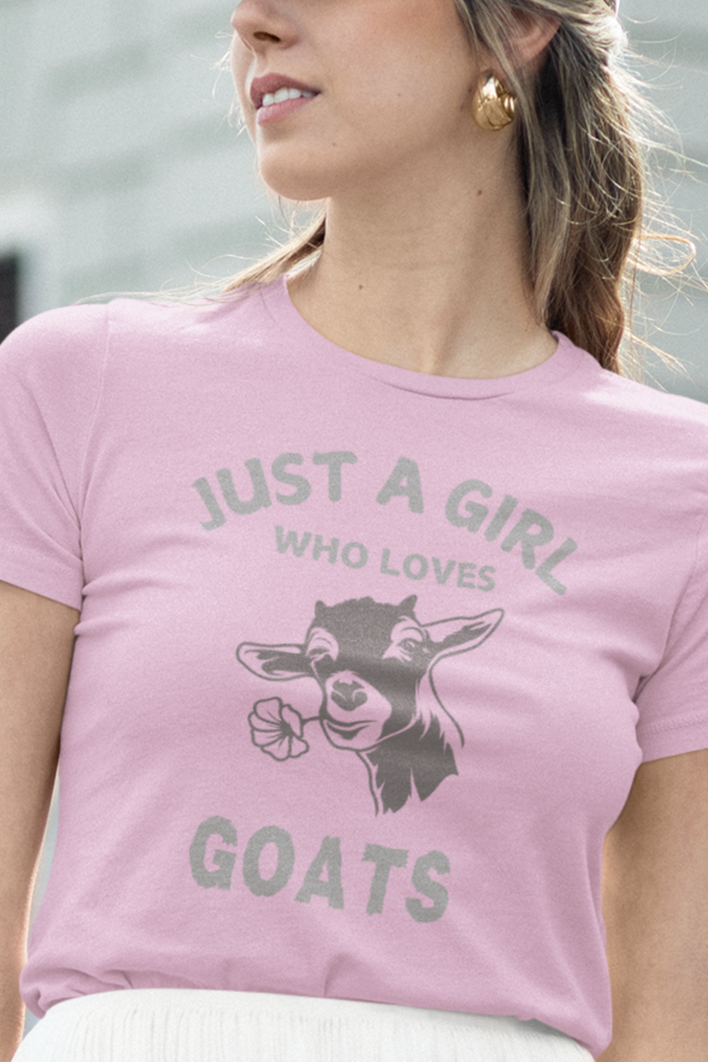 Just a girl who loves goats Short Sleeve Tee, best goat mom T-shirt, gift for a goat lover, crazy goat lady tshirt, goat quotes shirt.
