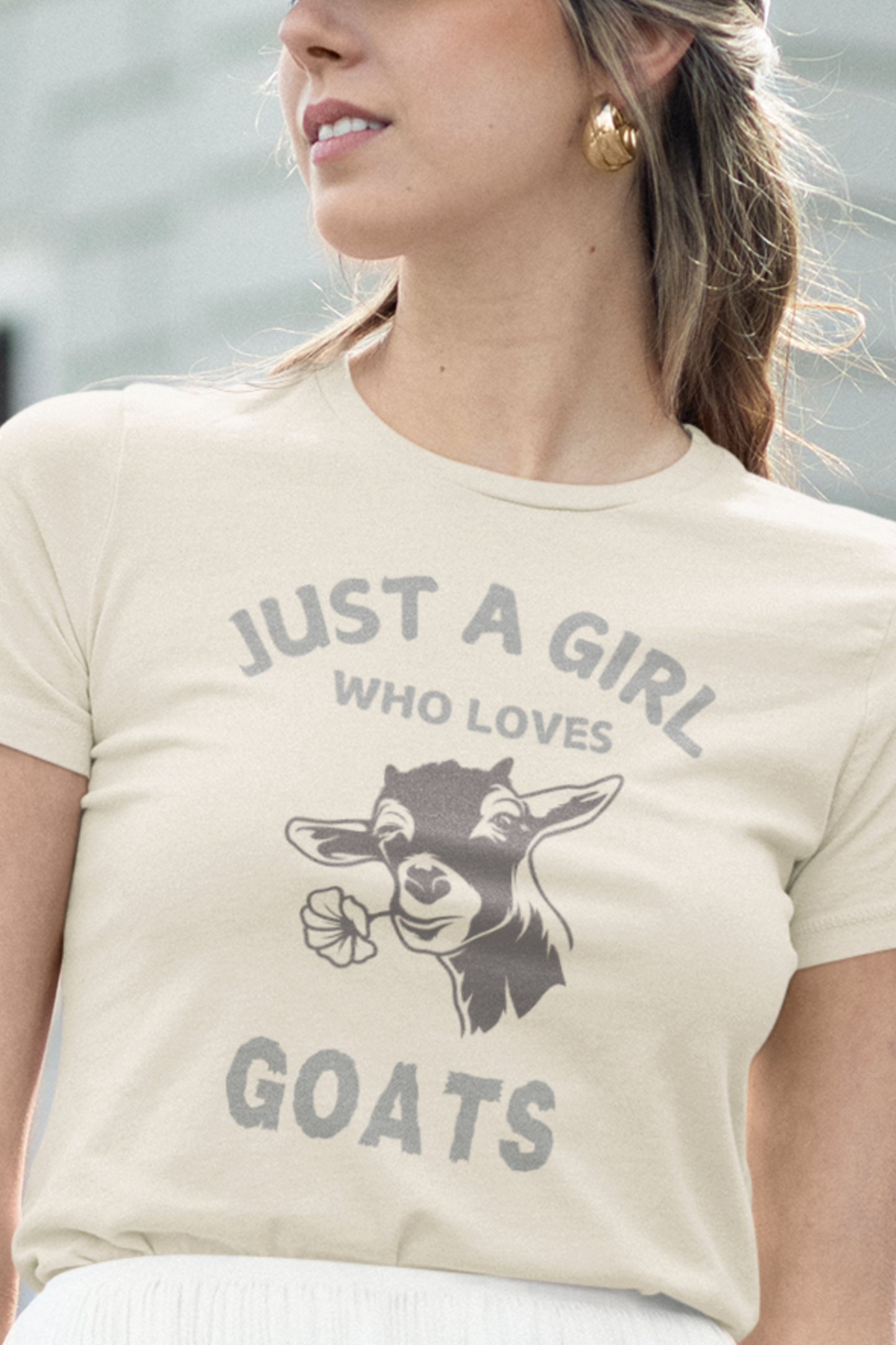 Just a girl who loves goats Short Sleeve Tee, best goat mom T-shirt, gift for a goat lover, crazy goat lady tshirt, goat quotes shirt.