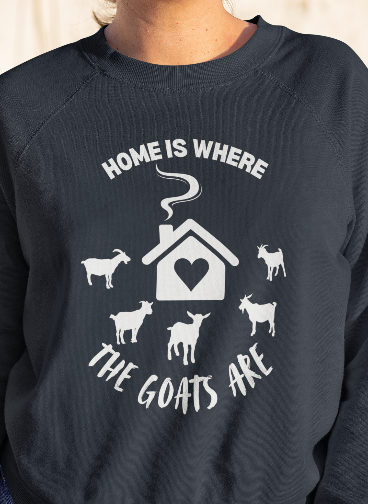 Home is Where the Goats Are Sweatshirt, Goats Shirts, Goat Lover Shirt, Cute Goats Shirt, Farm Animal Shirt, Farmer Girl Shirt, Farm Animal Tshirt for Women, Funny Goat Kid Shirt