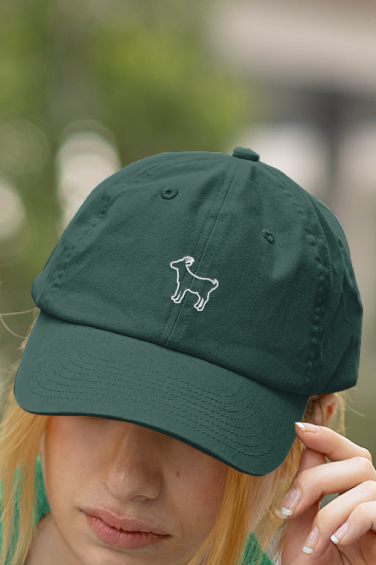 Goat Baseball Cap Embroidered, Goat Baseball Hat, Women's goat hat, embroidered goat animal baseball cap, I love goats, cute birthday gift present goat owner lover wife mom friend