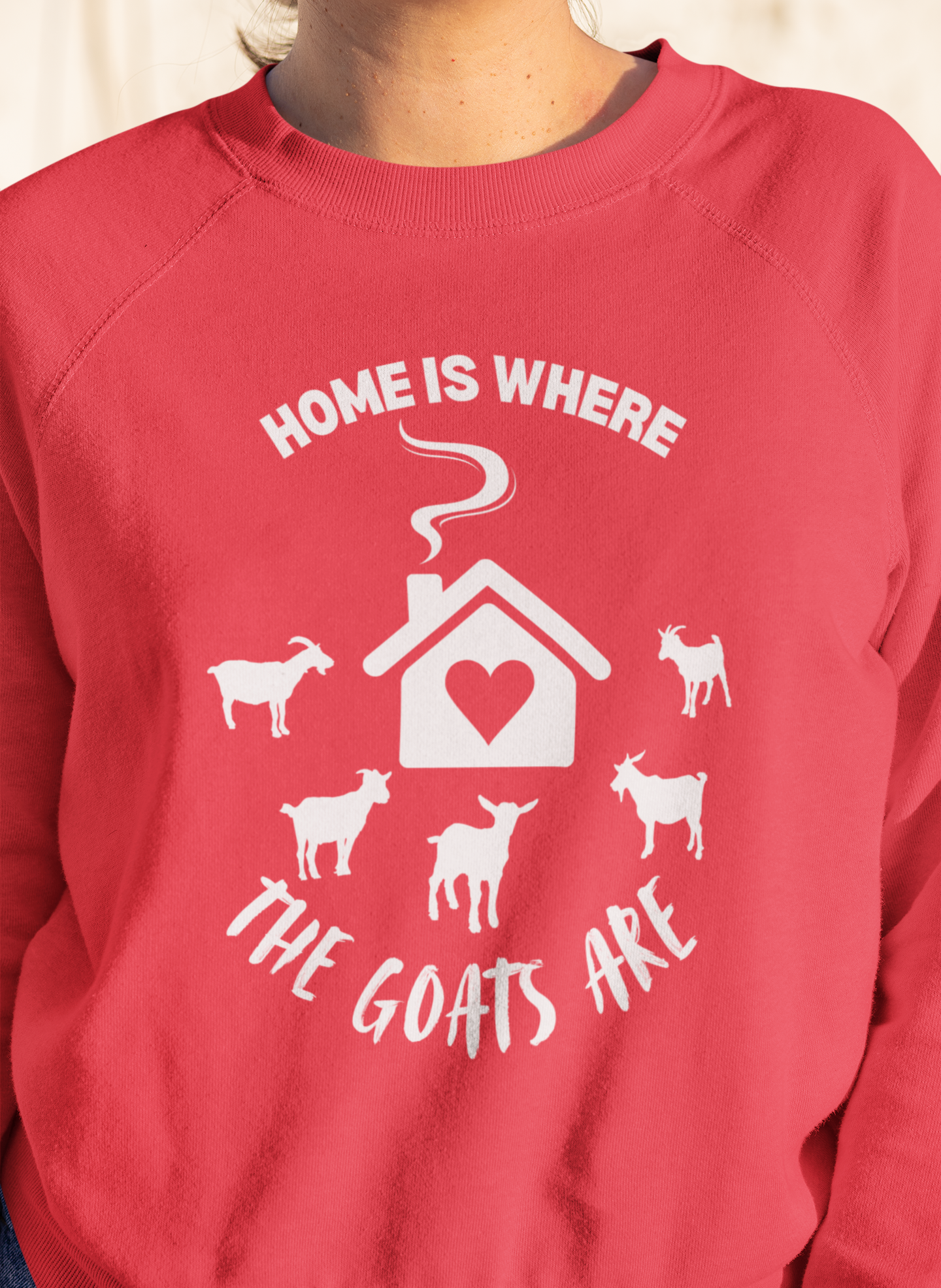 Home is Where the Goats Are Sweatshirt, Goats Shirts, Goat Lover Shirt, Cute Goats Shirt, Farm Animal Shirt, Farmer Girl Shirt, Farm Animal Tshirt for Women, Funny Goat Kid Shirt