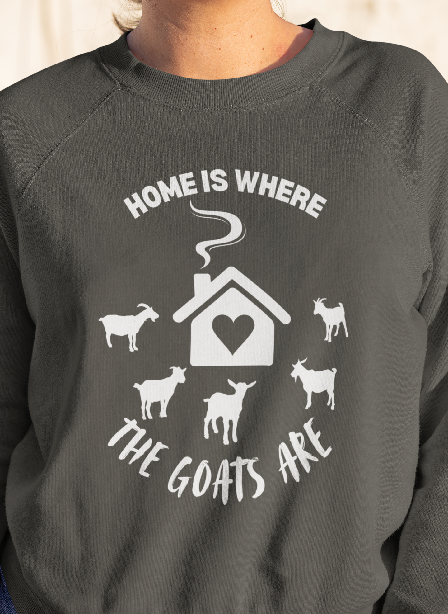 Home is Where the Goats Are Sweatshirt, Goats Shirts, Goat Lover Shirt, Cute Goats Shirt, Farm Animal Shirt, Farmer Girl Shirt, Farm Animal Tshirt for Women, Funny Goat Kid Shirt