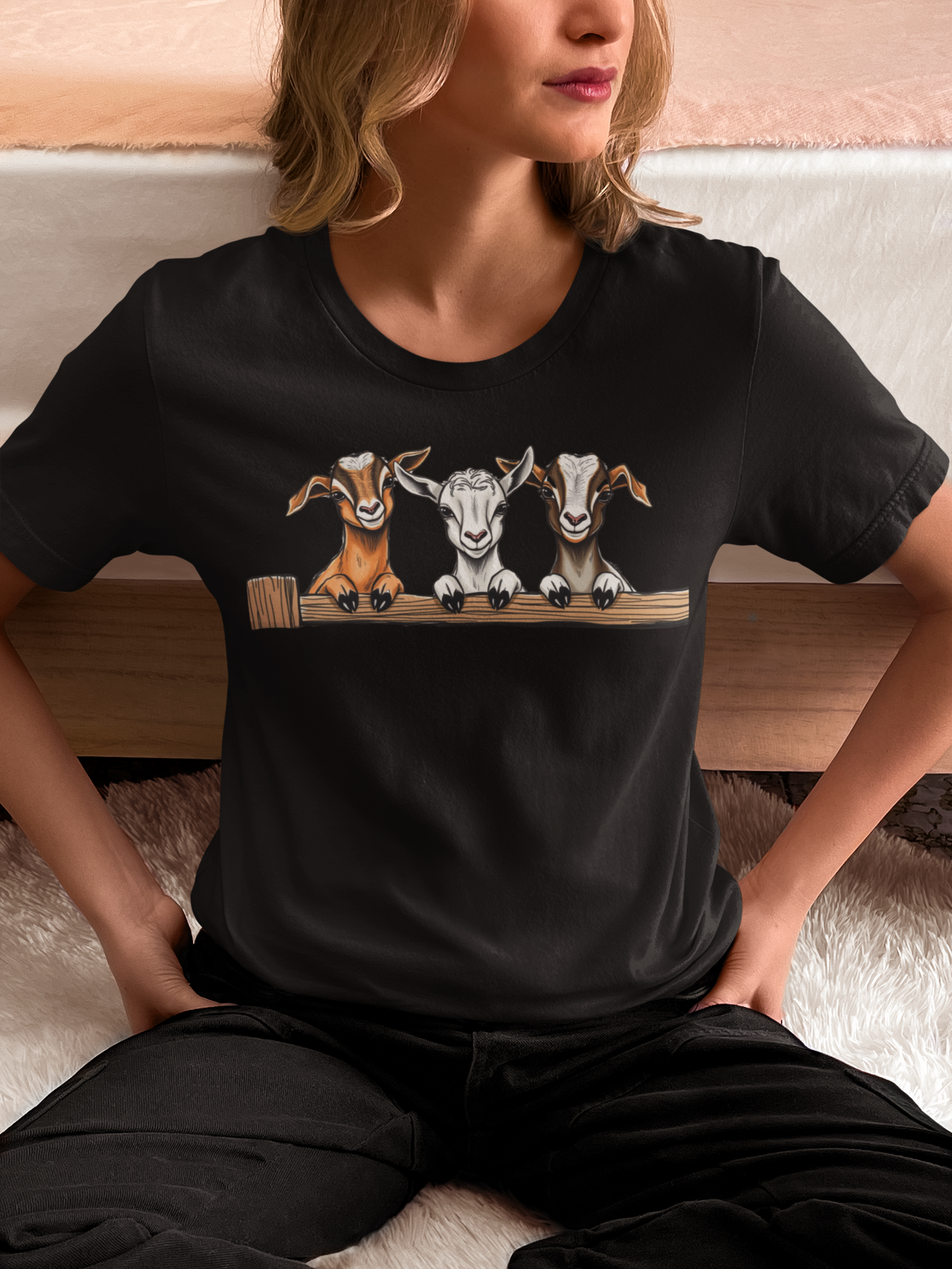 Three Funny Baby Goats Shirt, Farm Life Goat Lovers Shirt, Cute Goat T-Shirt, Farm Animal Shirt, Lovely Goats Gift, Farmer Family Shirt