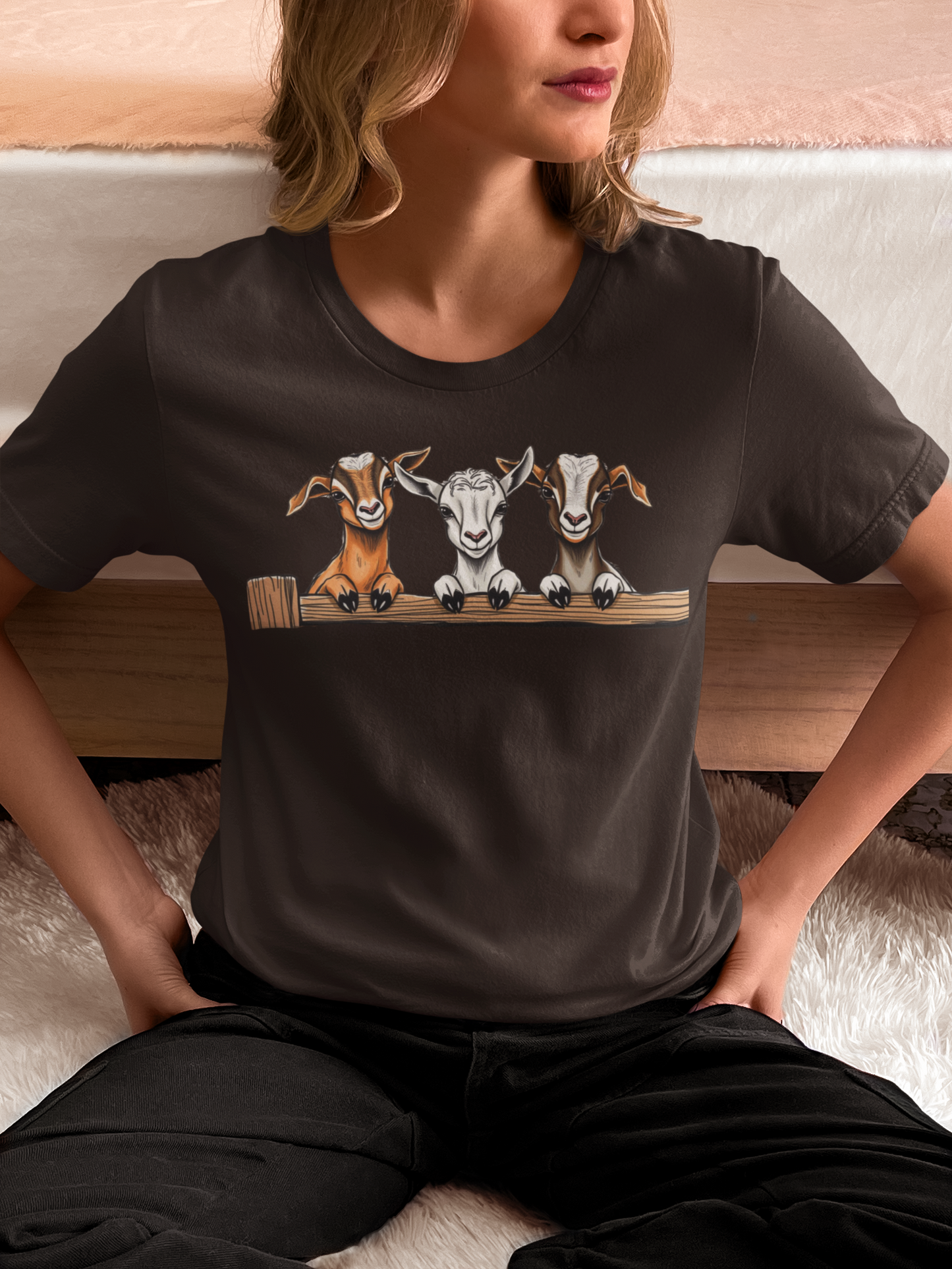 Three Funny Baby Goats Shirt, Farm Life Goat Lovers Shirt, Cute Goat T-Shirt, Farm Animal Shirt, Lovely Goats Gift, Farmer Family Shirt