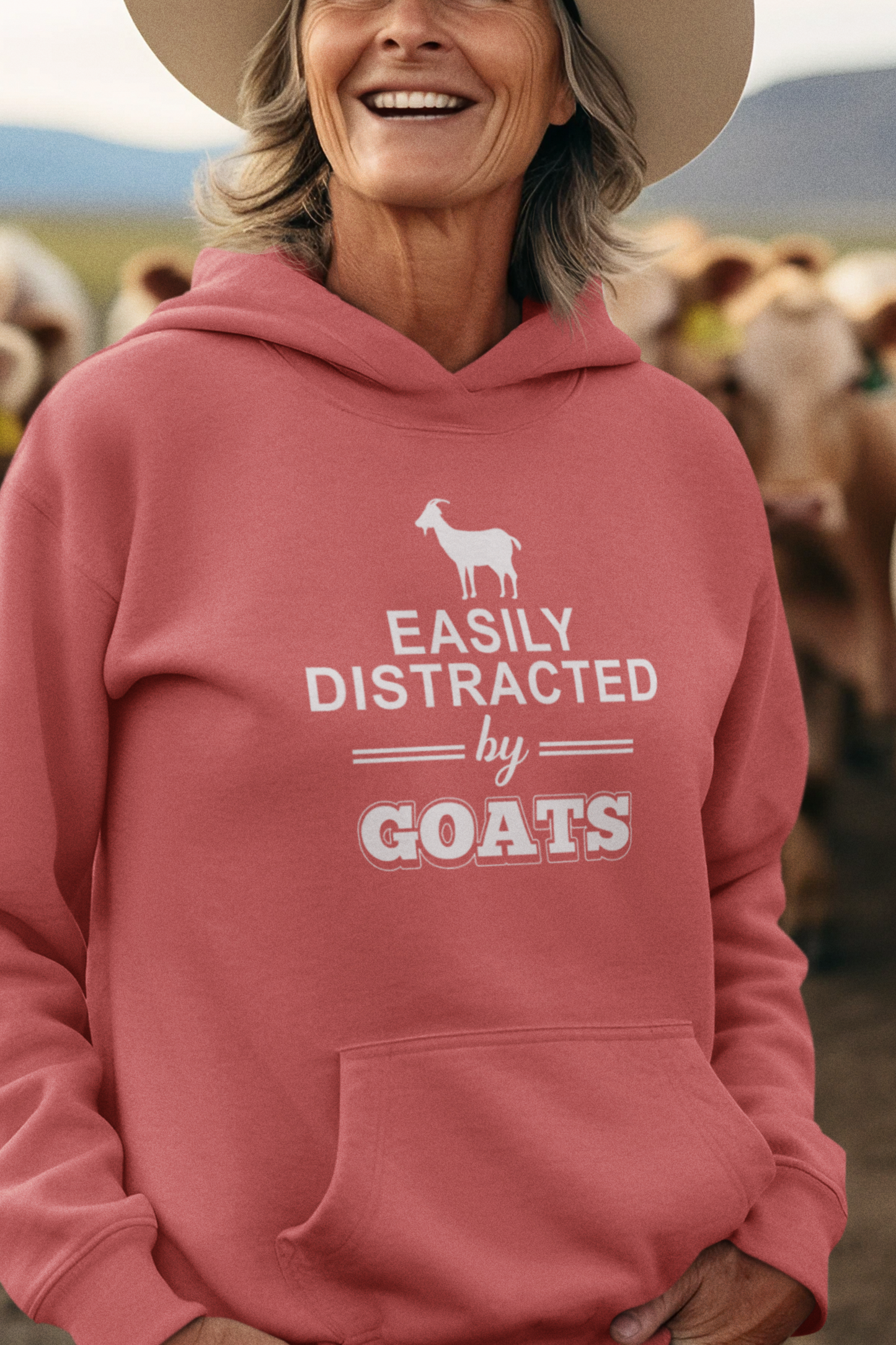Easily Distracted By Goats Hoodie, Goat Shirt, Goat Hoodie, Goat T-Shirt, Goat Sweatshirt, Love Goat, Livestock, Farmer Shirt, Goat Farmer