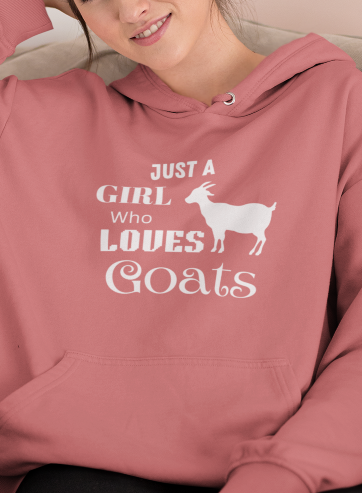 Just a Girl Who Loves Goats Hoodie, Gift For Goat Lover, Girl Goat Hoodie, Goat Farm Hoodie, Farmer, Animal Lover Hoodie, Farm Animal Hoodie