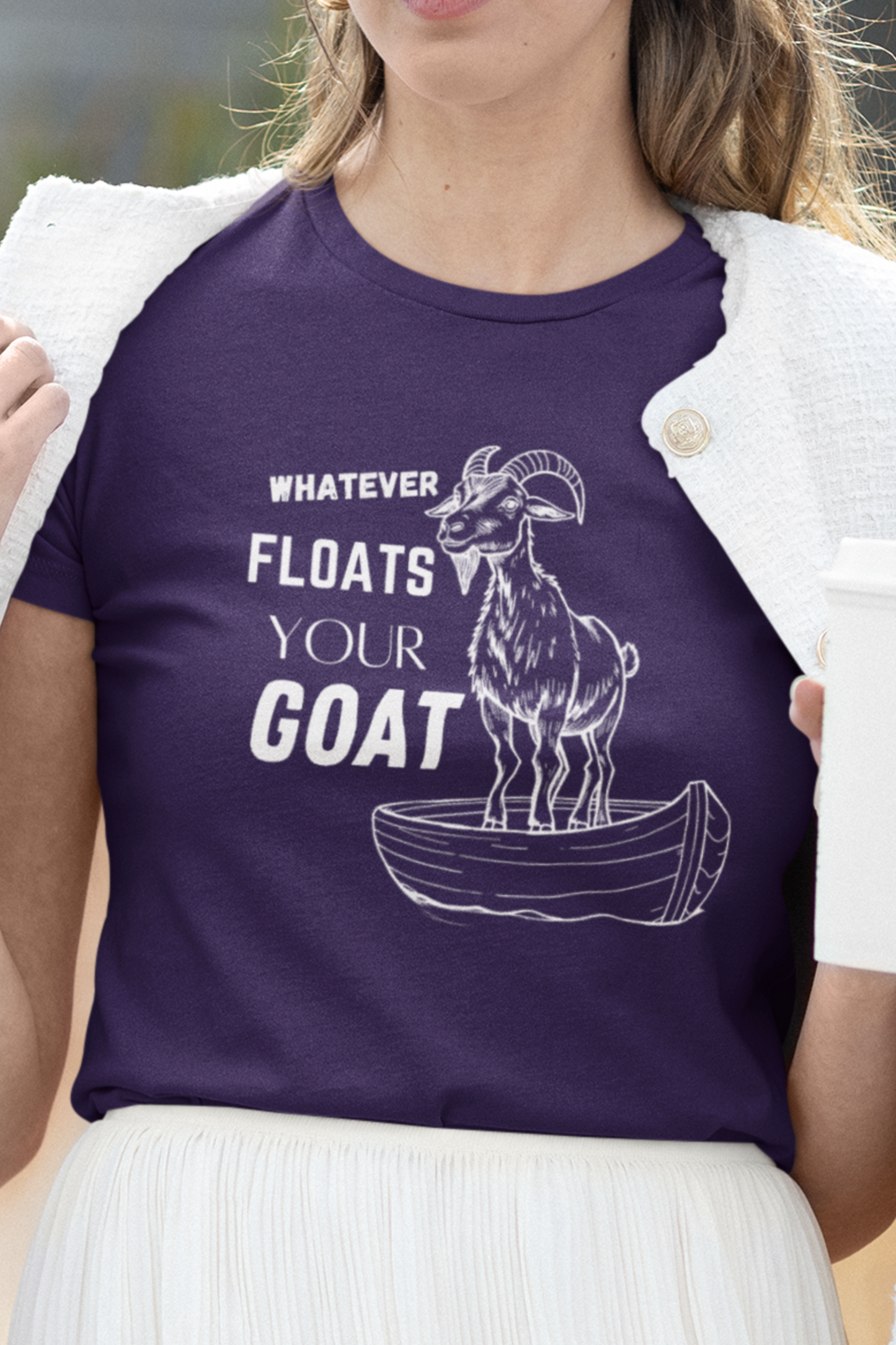 "Whatever Floats Your Goat" Women's T-Shirt – Fun Goat & Rowboat Design