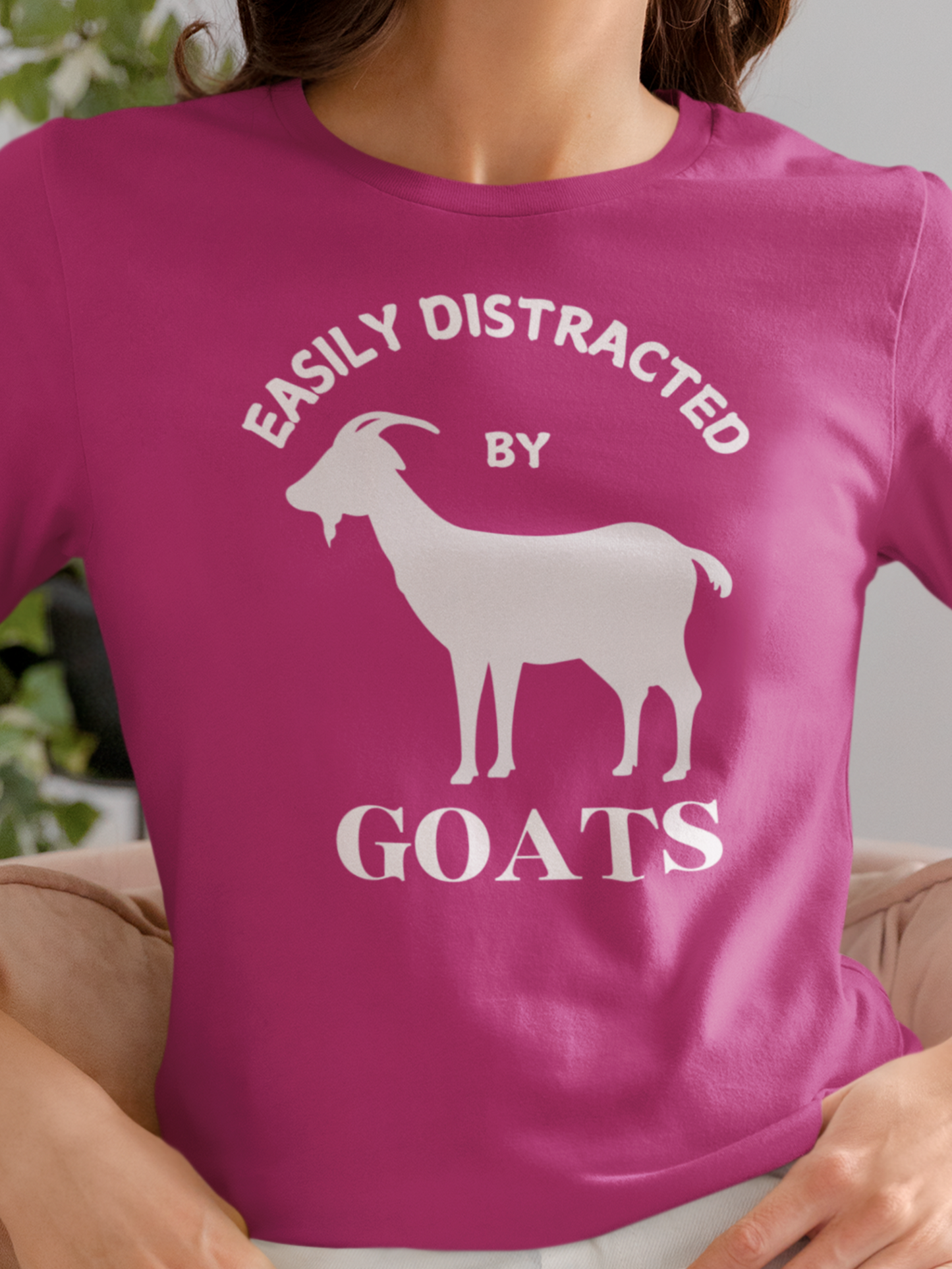 "Easily Distracted by Goats" Women's T-Shirt
