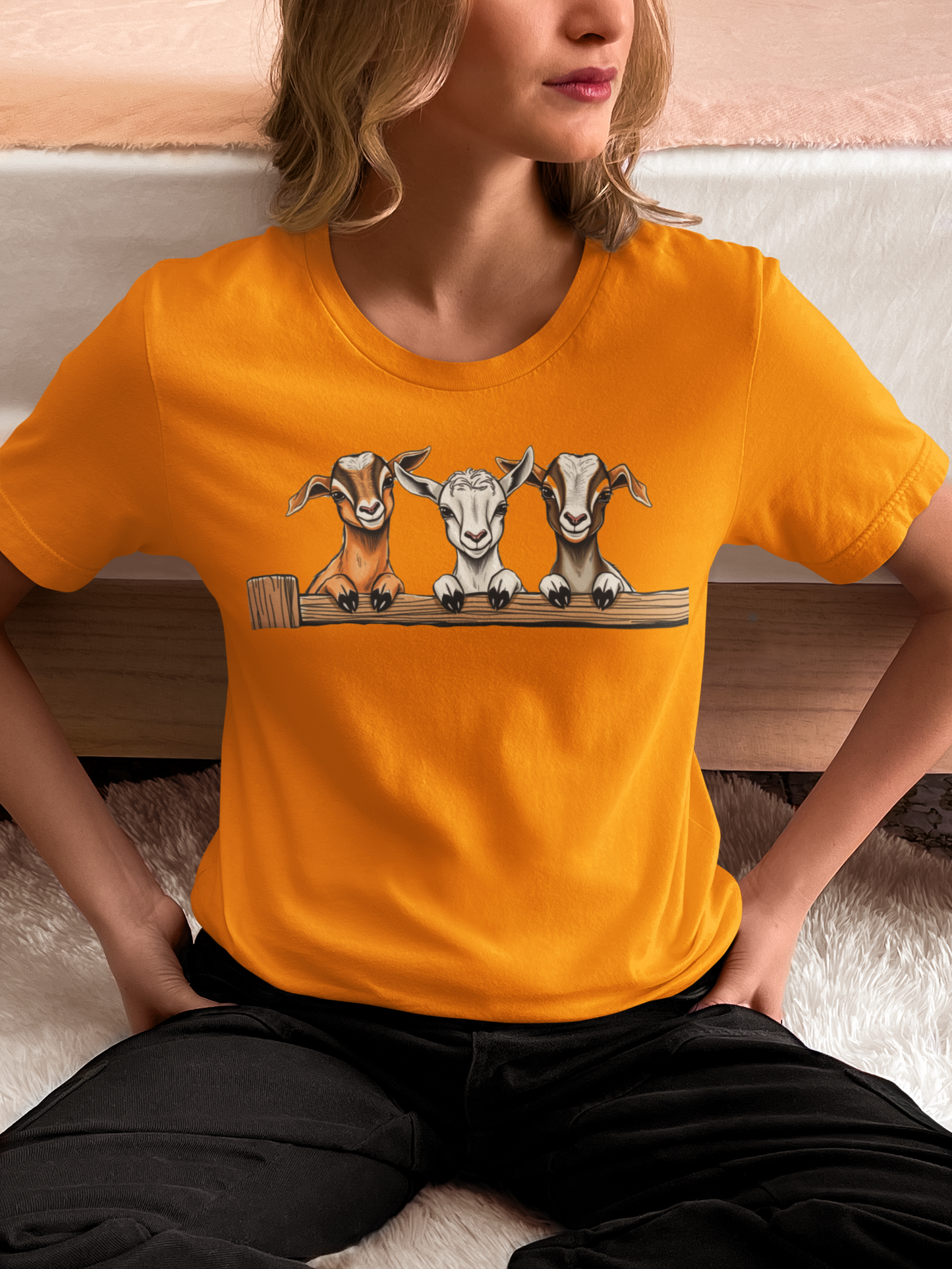 Three Funny Baby Goats Shirt, Farm Life Goat Lovers Shirt, Cute Goat T-Shirt, Farm Animal Shirt, Lovely Goats Gift, Farmer Family Shirt