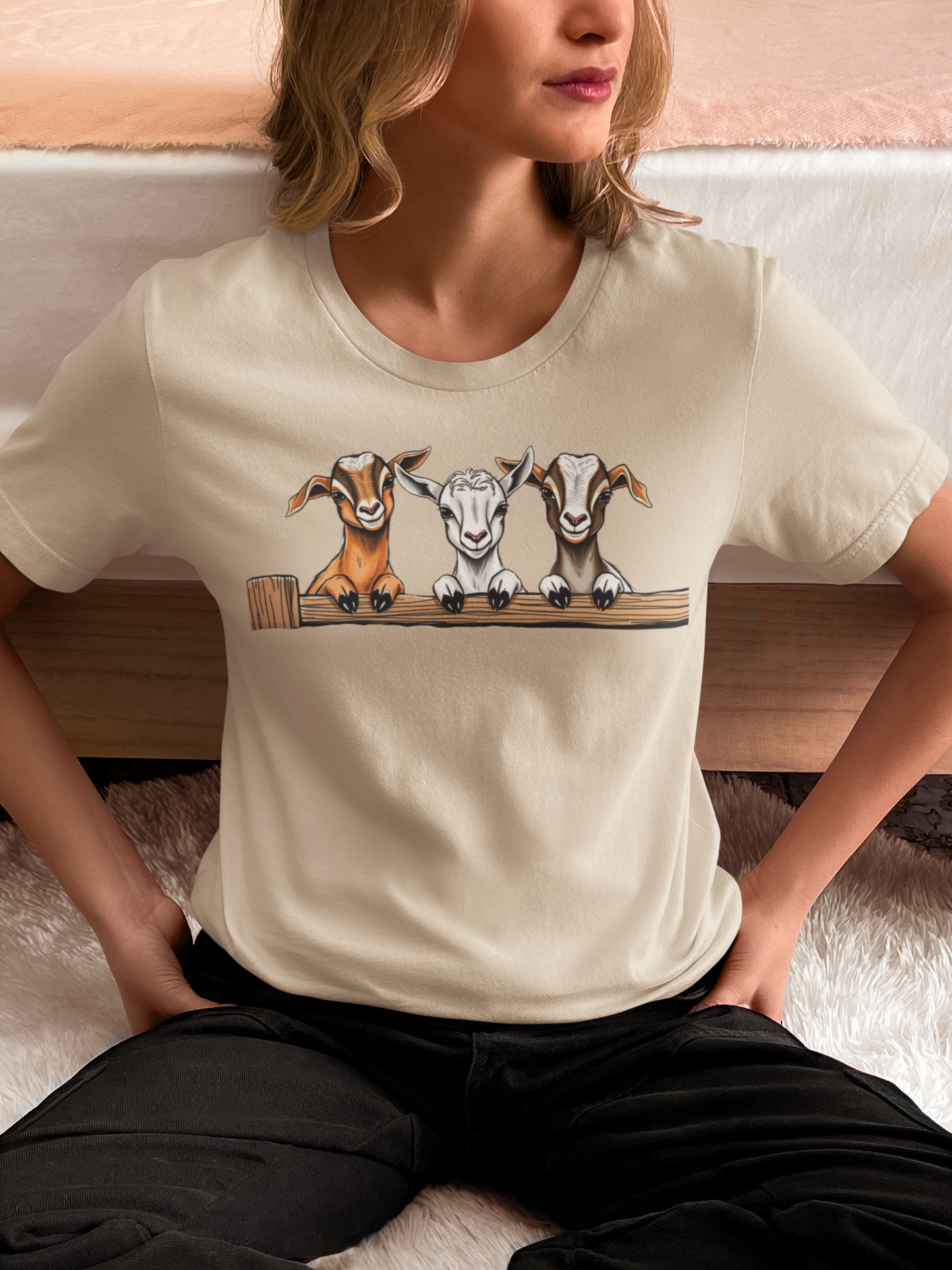 Three Funny Baby Goats Shirt, Farm Life Goat Lovers Shirt, Cute Goat T-Shirt, Farm Animal Shirt, Lovely Goats Gift, Farmer Family Shirt