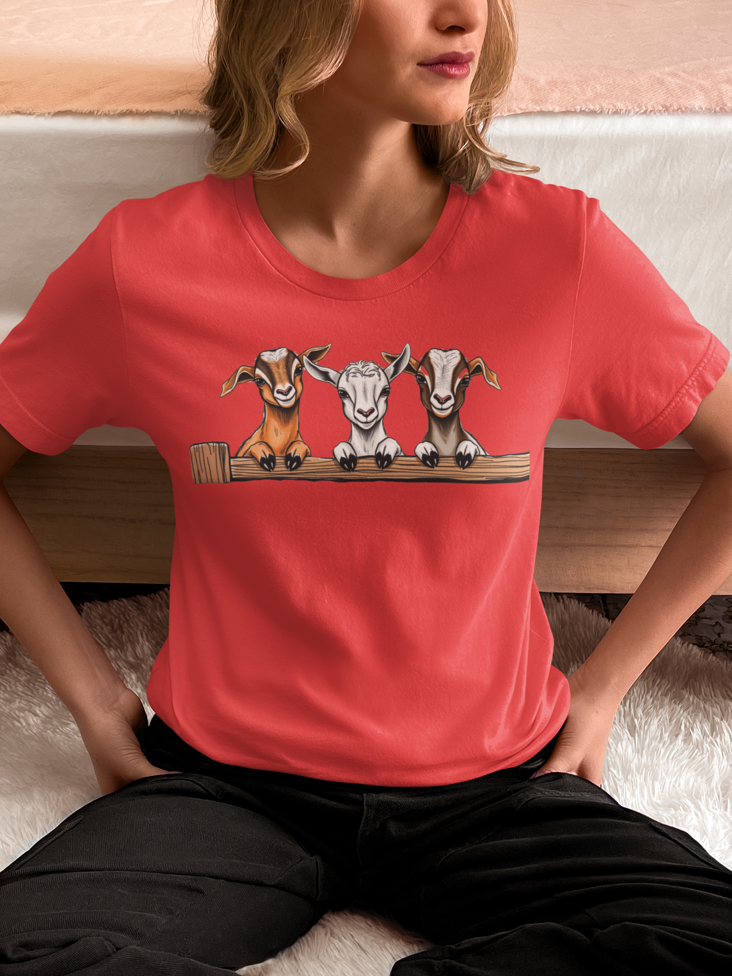 Three Funny Baby Goats Shirt, Farm Life Goat Lovers Shirt, Cute Goat T-Shirt, Farm Animal Shirt, Lovely Goats Gift, Farmer Family Shirt
