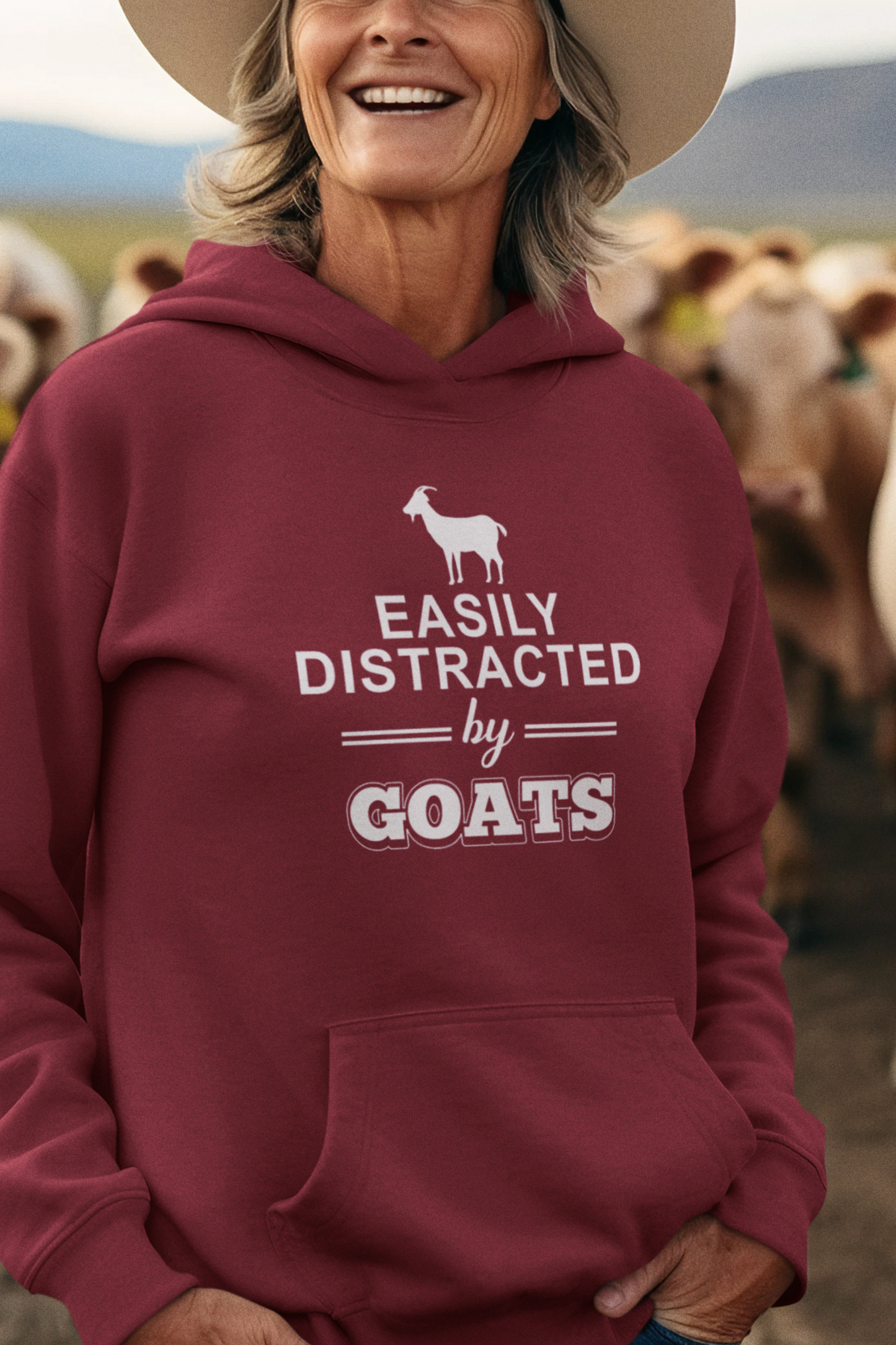 Easily Distracted By Goats Hoodie, Goat Shirt, Goat Hoodie, Goat T-Shirt, Goat Sweatshirt, Love Goat, Livestock, Farmer Shirt, Goat Farmer