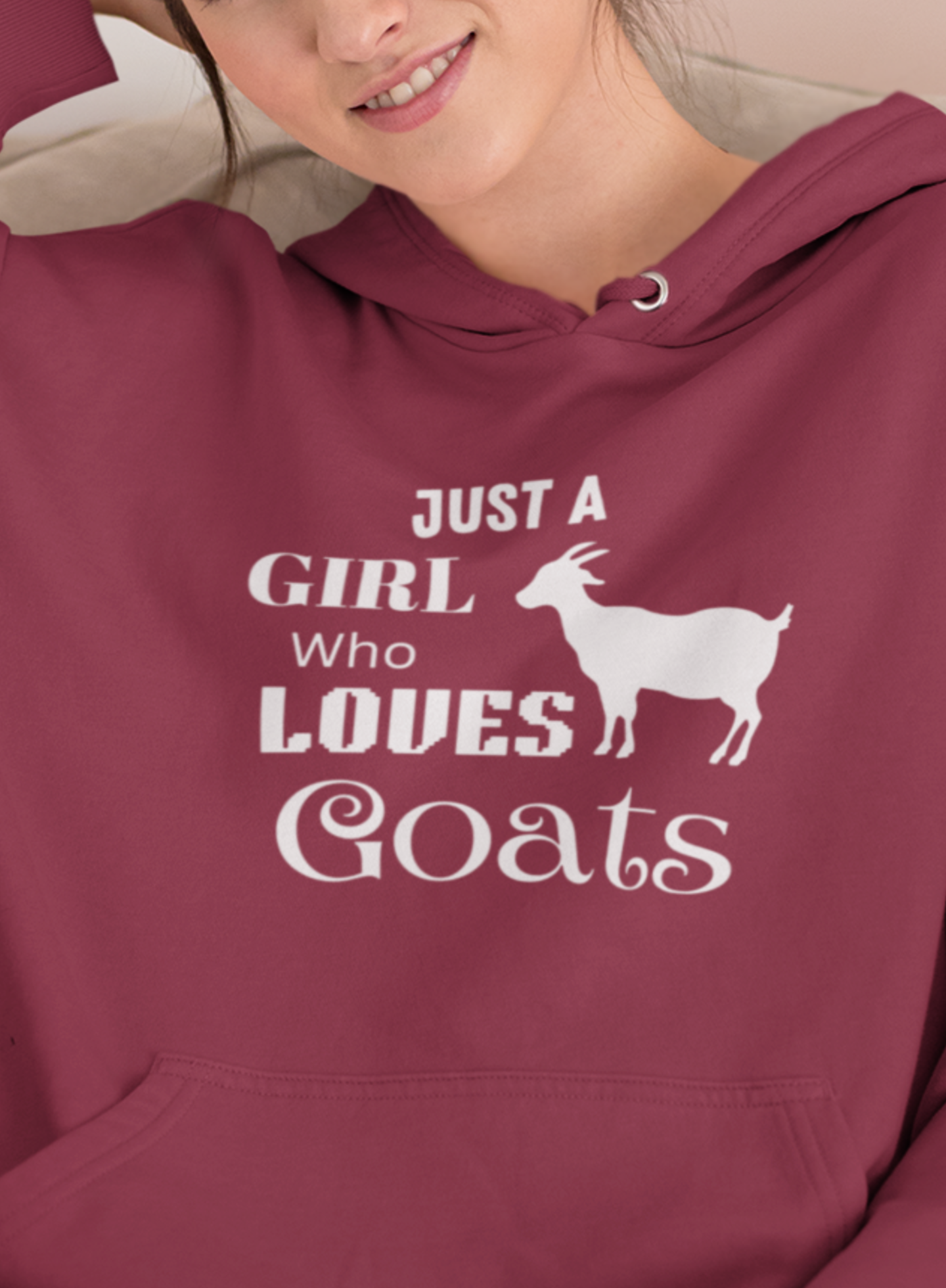 Just a Girl Who Loves Goats Hoodie, Gift For Goat Lover, Girl Goat Hoodie, Goat Farm Hoodie, Farmer, Animal Lover Hoodie, Farm Animal Hoodie