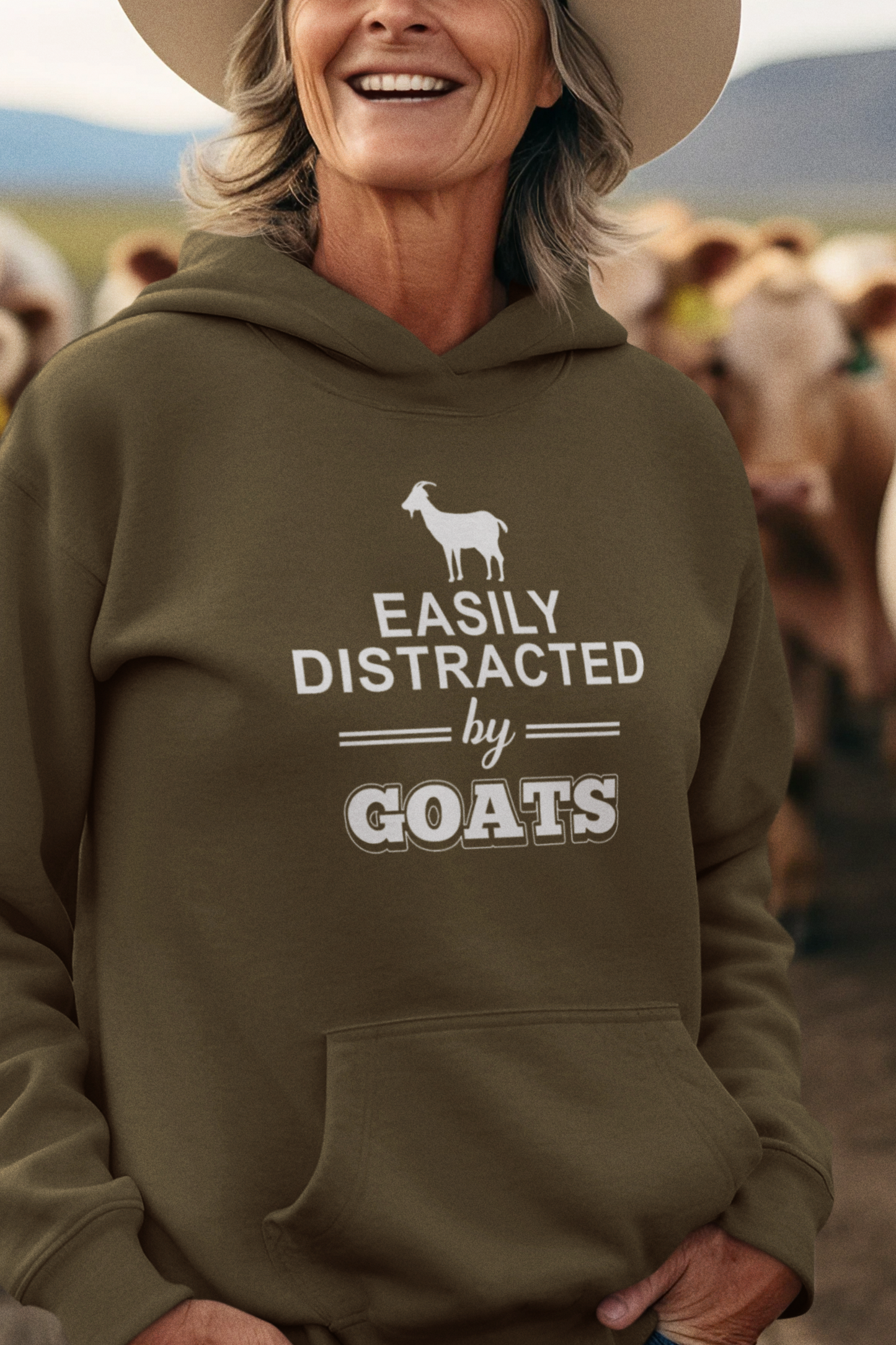 Easily Distracted By Goats Hoodie, Goat Shirt, Goat Hoodie, Goat T-Shirt, Goat Sweatshirt, Love Goat, Livestock, Farmer Shirt, Goat Farmer