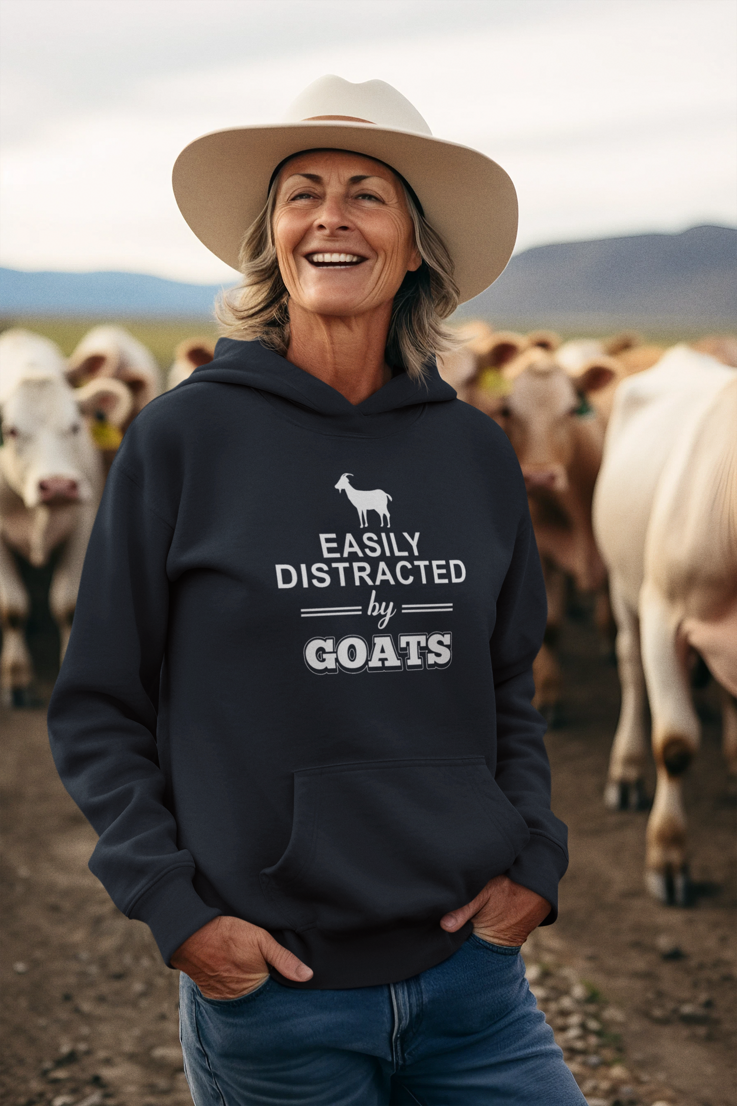Easily Distracted By Goats Hoodie, Goat Shirt, Goat Hoodie, Goat T-Shirt, Goat Sweatshirt, Love Goat, Livestock, Farmer Shirt, Goat Farmer