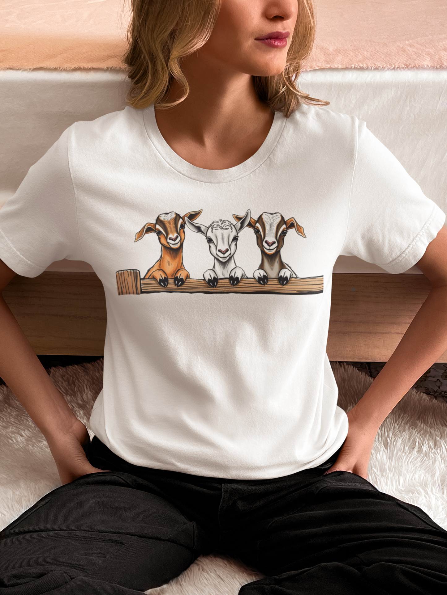 Three Funny Baby Goats Shirt, Farm Life Goat Lovers Shirt, Cute Goat T-Shirt, Farm Animal Shirt, Lovely Goats Gift, Farmer Family Shirt