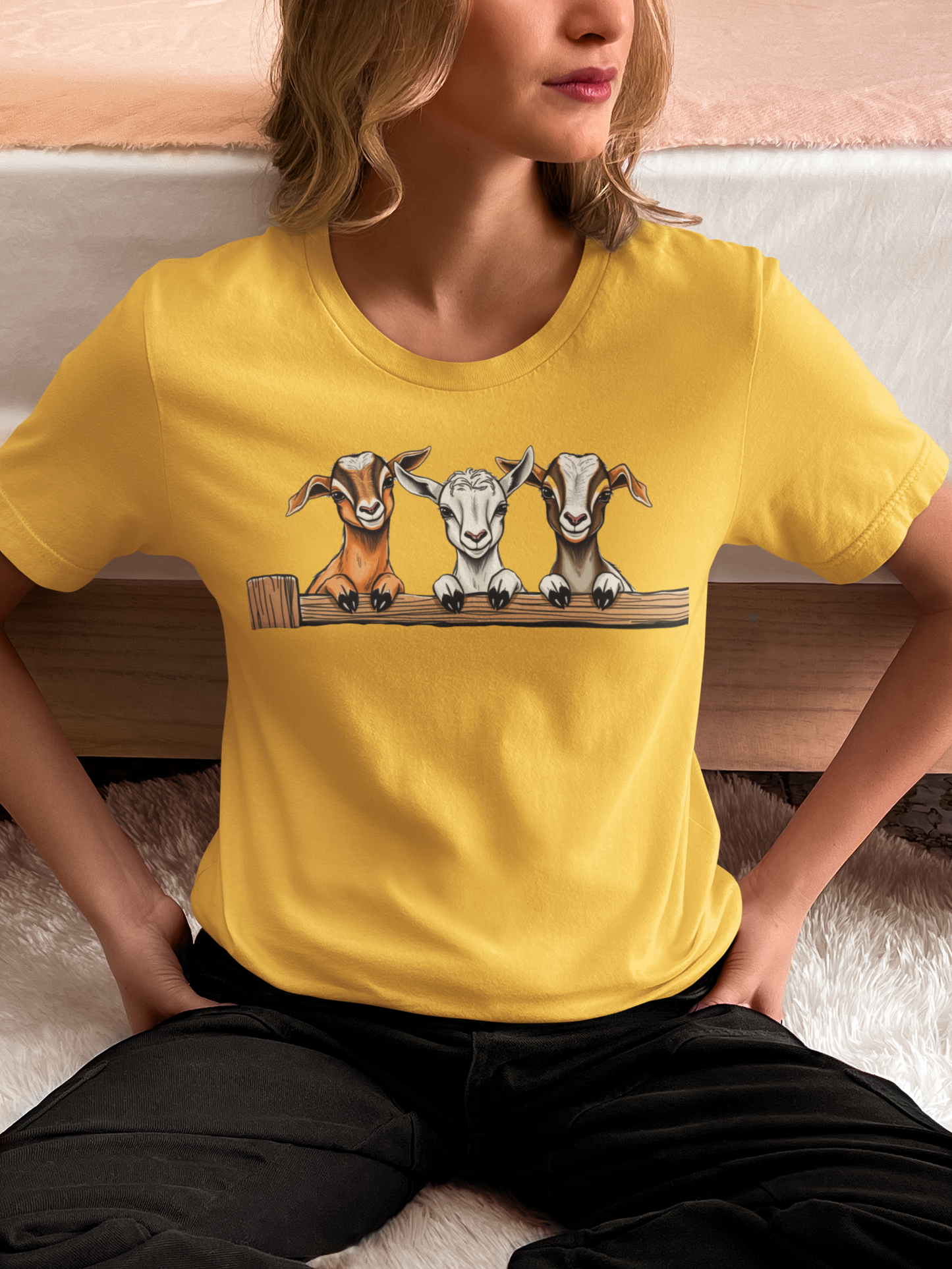 Three Funny Baby Goats Shirt, Farm Life Goat Lovers Shirt, Cute Goat T-Shirt, Farm Animal Shirt, Lovely Goats Gift, Farmer Family Shirt