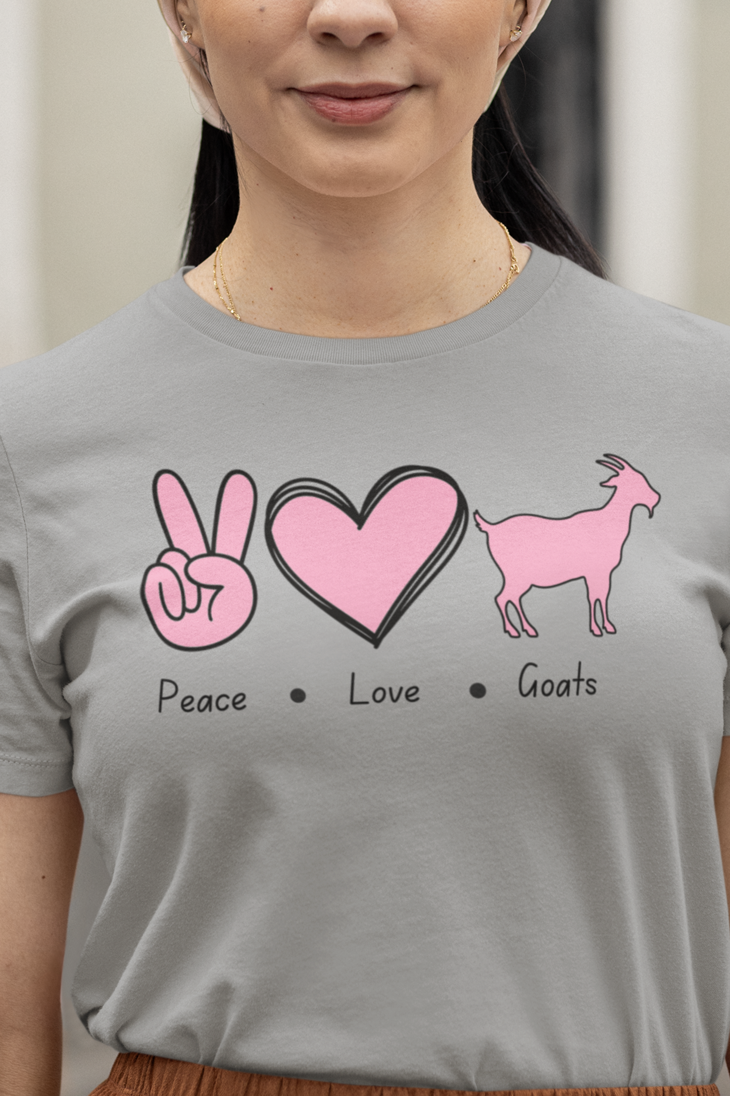 "Peace Love Goats" Tshirt, Goats Shirts, Goat Lover Shirt, Cute Goats Shirt, Farm Animal Shirt, Farmer Girl Shirt, Farm Animal Tshirt for Women, Funny Goat Kid Shirt