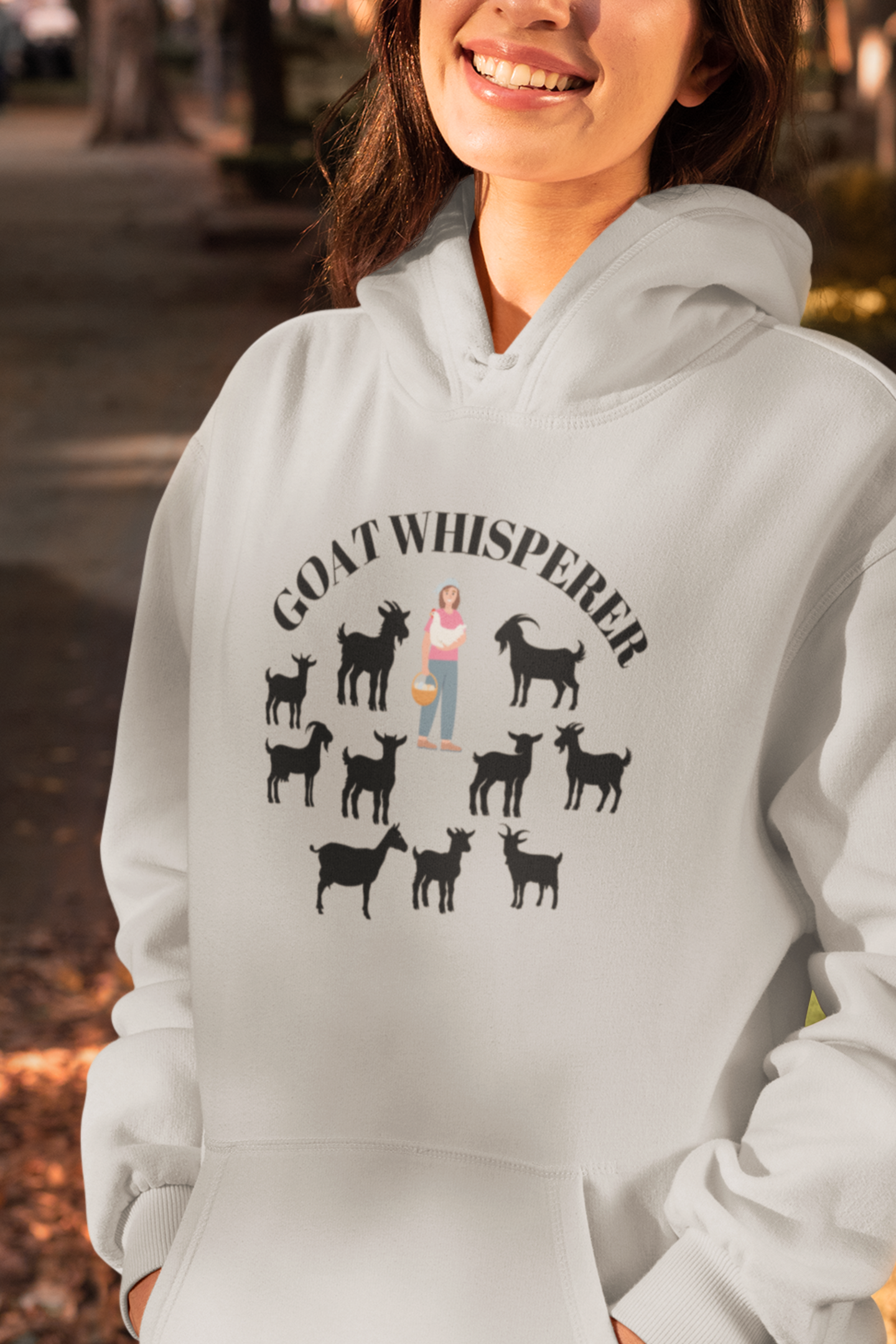 "Goat Whisperer" Cozy Hoodie – Perfect for Women Who Love & Raise Goats, Goat Hoodie. Goat Gift. Goat Sweatshirt. Cute Goat Hoodie. Goat Lover Gift. Goat Pullover. Goat Sweater. Animal Hoodie. Goat Lover