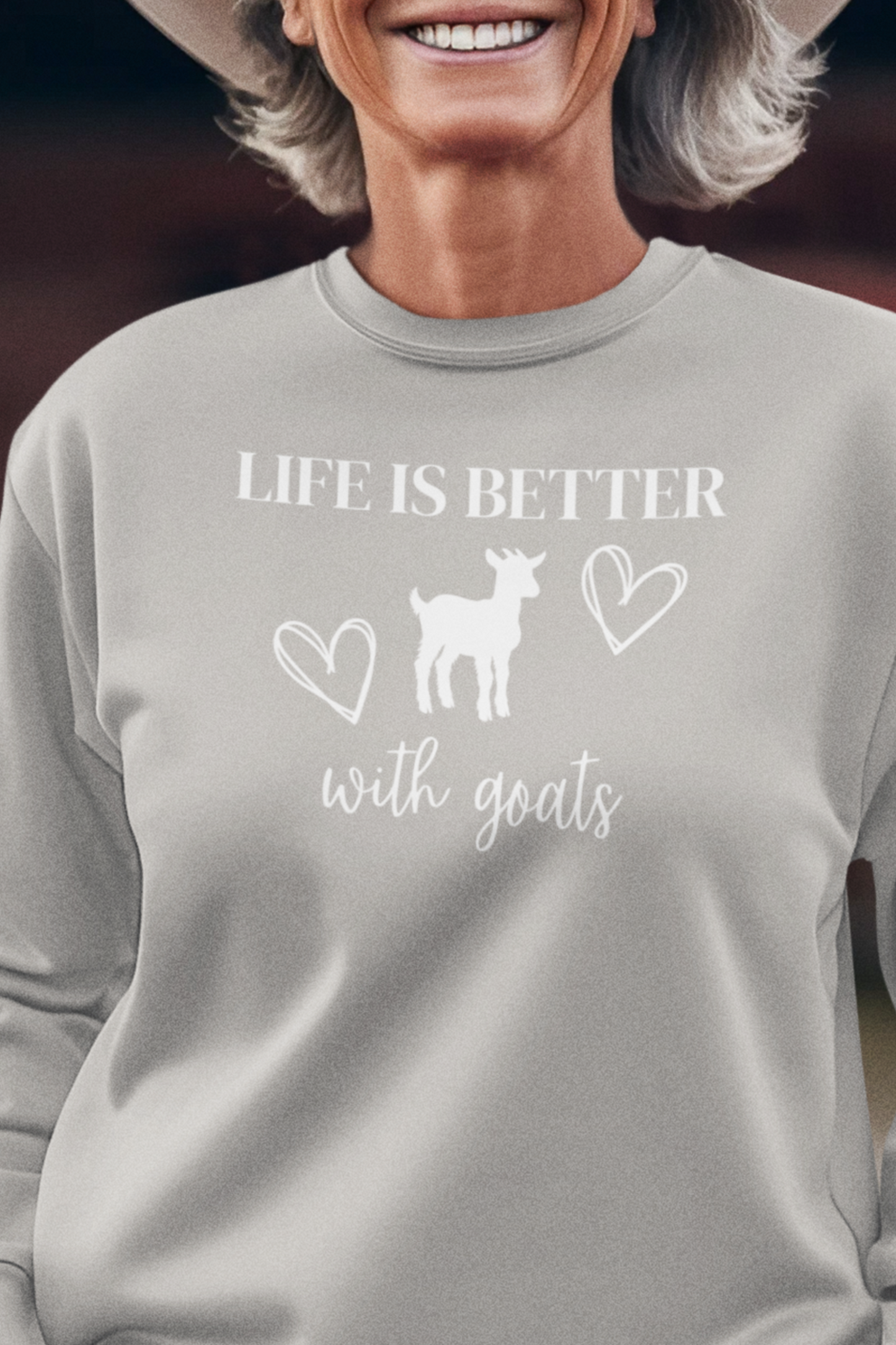 Life is Better With Goats Sweatshirt, Goats Shirts, Goat Lover Shirt, Cute Goats Shirt, Farm Animal Shirt, Farmer Girl Shirt, Farm Animal Tshirt for Women, Funny Goat Kid Shirt