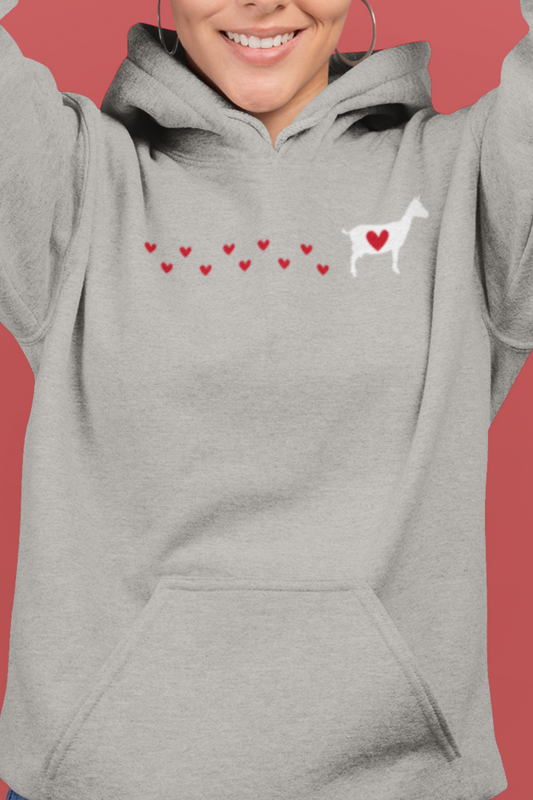 "Goat Tracks & Heart Trails" Cozy Hoodie – Cute Goat Lover Sweatshirt for Women, Goat Hoodie, Cut Goat Hoodie, Goat Lover Hoodie, Farm Animal Hoodie, Kids Goat Hoodie, Goat Lover Gift, Farm Girl Hoodie, Goat Show Hoodie