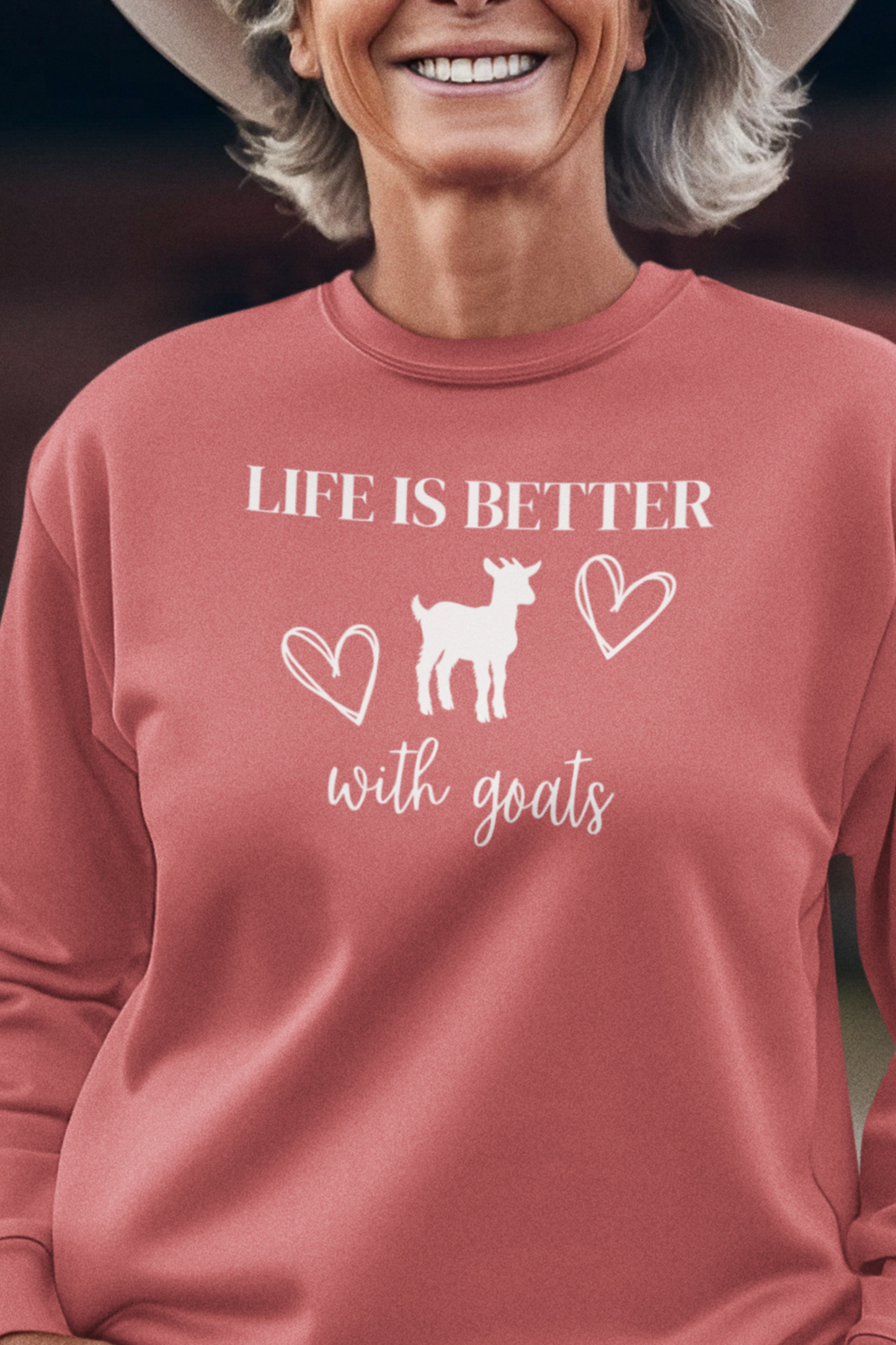 Life is Better With Goats Sweatshirt, Goats Shirts, Goat Lover Shirt, Cute Goats Shirt, Farm Animal Shirt, Farmer Girl Shirt, Farm Animal Tshirt for Women, Funny Goat Kid Shirt