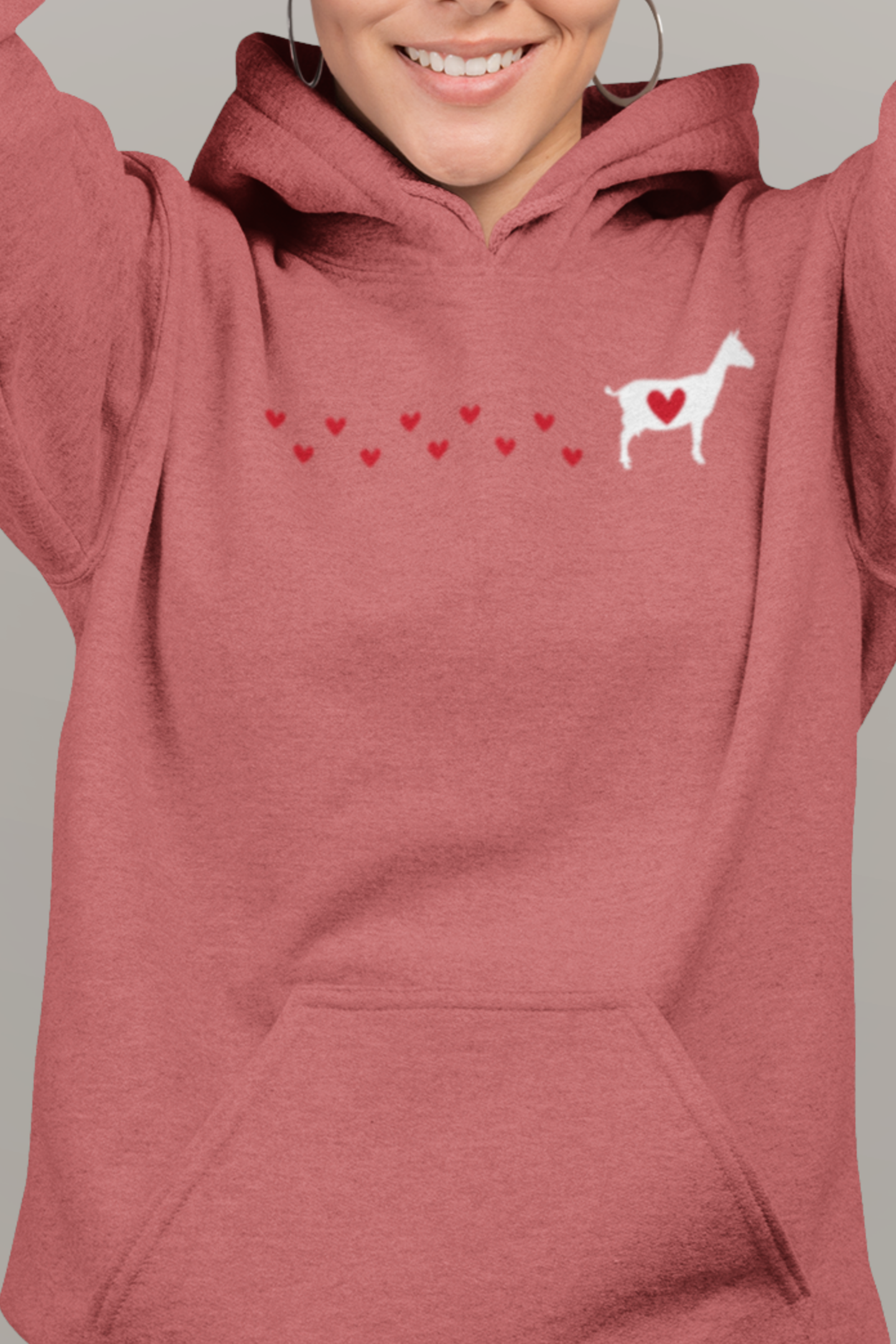 "Goat Tracks & Heart Trails" Cozy Hoodie – Cute Goat Lover Sweatshirt for Women, Goat Hoodie, Cut Goat Hoodie, Goat Lover Hoodie, Farm Animal Hoodie, Kids Goat Hoodie, Goat Lover Gift, Farm Girl Hoodie, Goat Show Hoodie