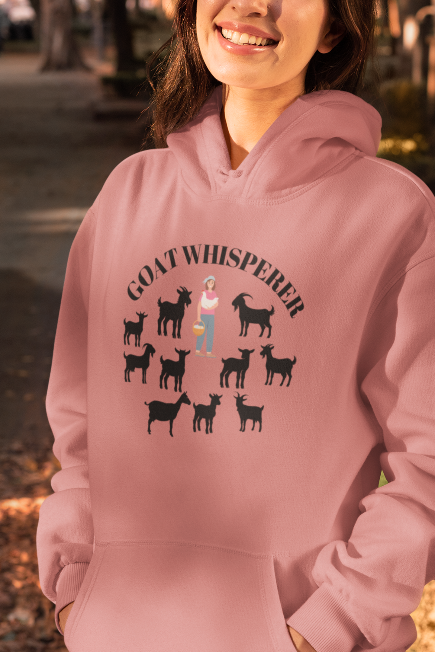 "Goat Whisperer" Cozy Hoodie – Perfect for Women Who Love & Raise Goats, Goat Hoodie. Goat Gift. Goat Sweatshirt. Cute Goat Hoodie. Goat Lover Gift. Goat Pullover. Goat Sweater. Animal Hoodie. Goat Lover
