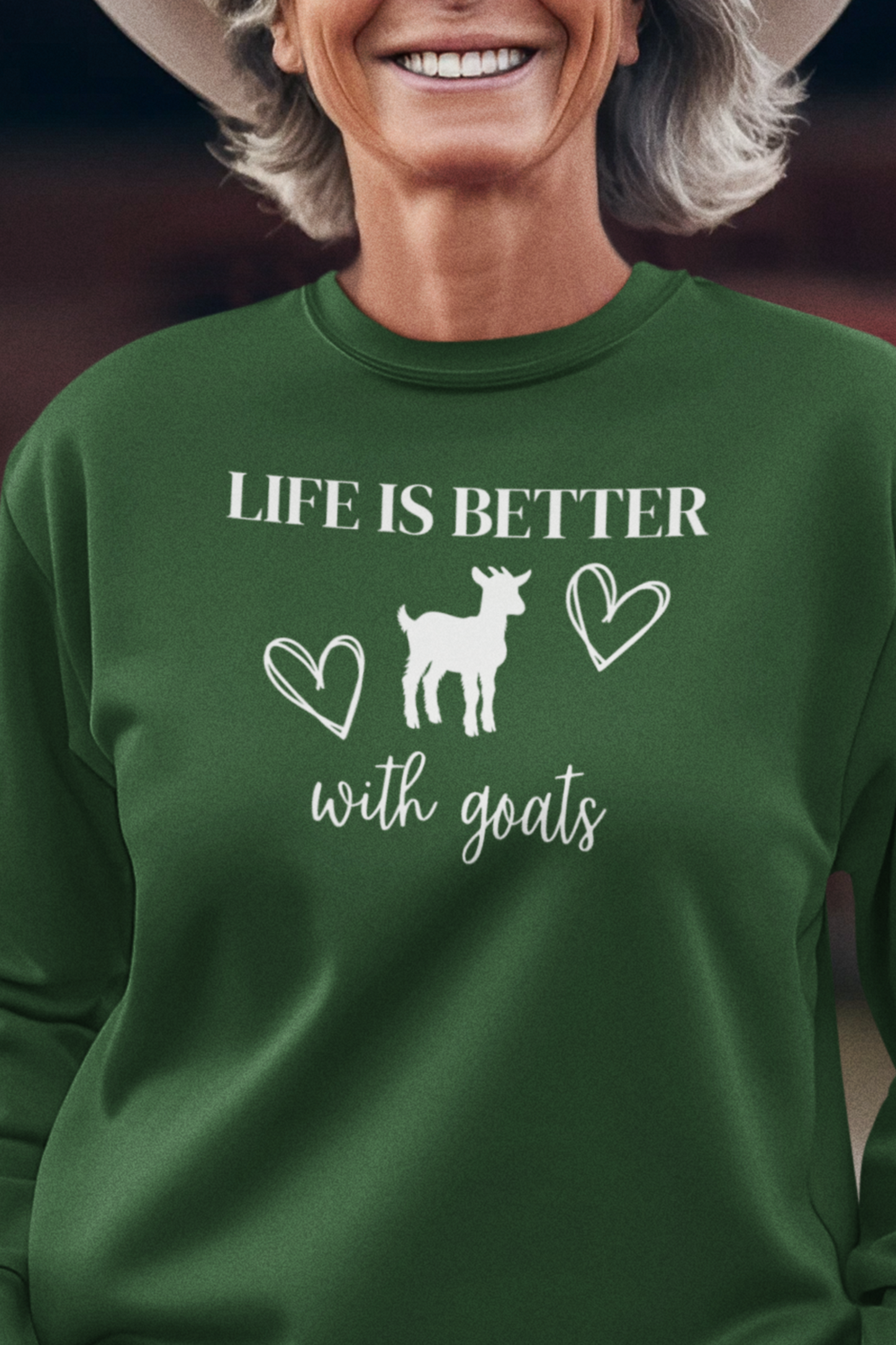 Life is Better With Goats Sweatshirt, Goats Shirts, Goat Lover Shirt, Cute Goats Shirt, Farm Animal Shirt, Farmer Girl Shirt, Farm Animal Tshirt for Women, Funny Goat Kid Shirt