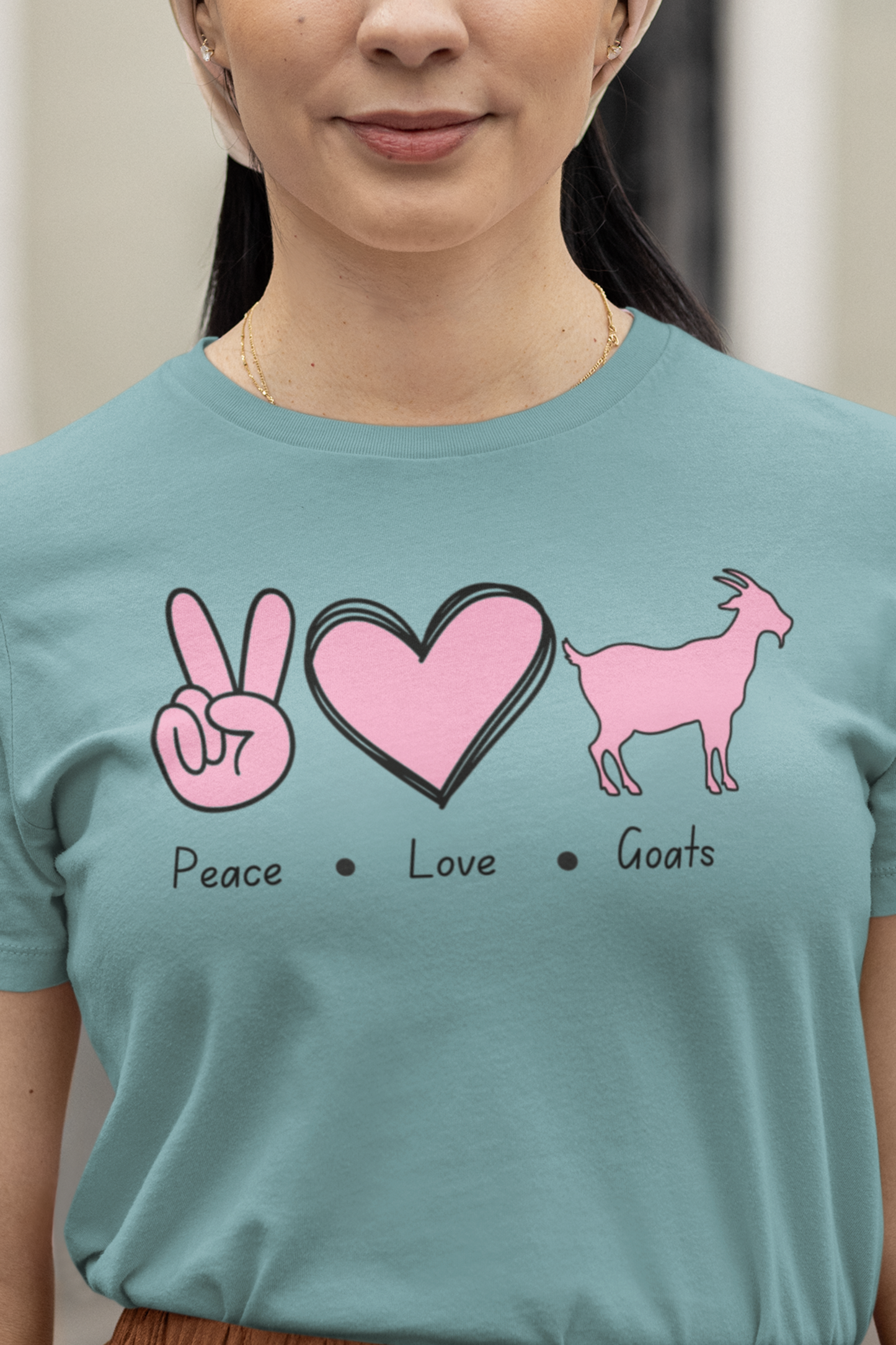 "Peace Love Goats" Tshirt, Goats Shirts, Goat Lover Shirt, Cute Goats Shirt, Farm Animal Shirt, Farmer Girl Shirt, Farm Animal Tshirt for Women, Funny Goat Kid Shirt
