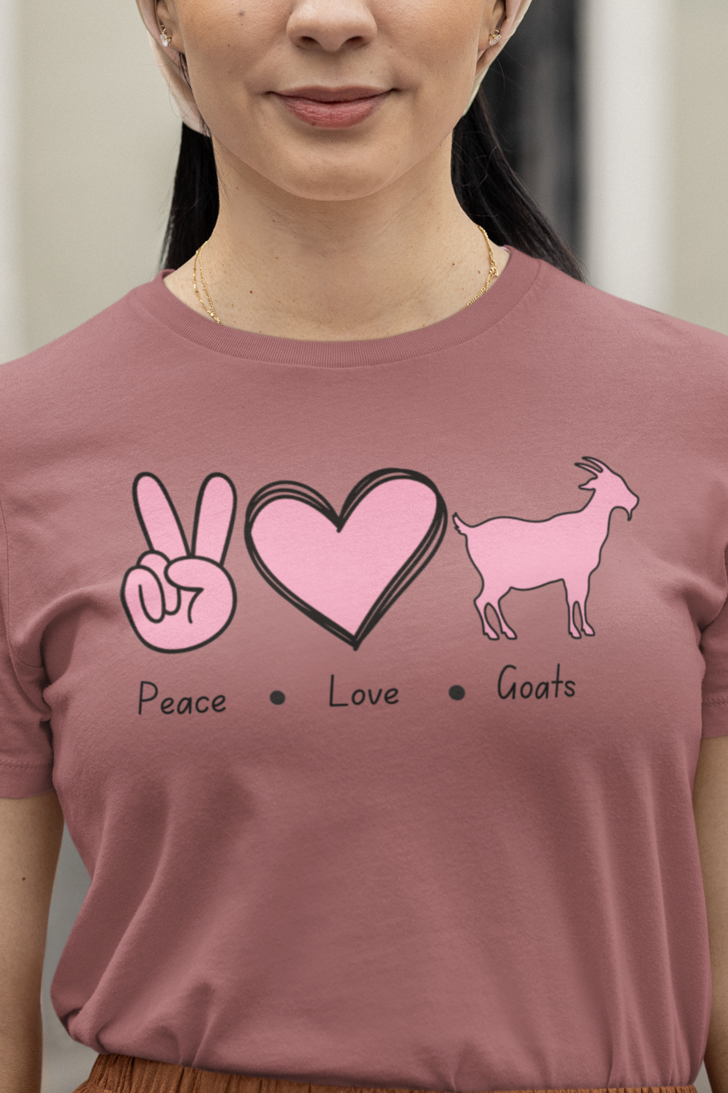 "Peace Love Goats" Tshirt, Goats Shirts, Goat Lover Shirt, Cute Goats Shirt, Farm Animal Shirt, Farmer Girl Shirt, Farm Animal Tshirt for Women, Funny Goat Kid Shirt