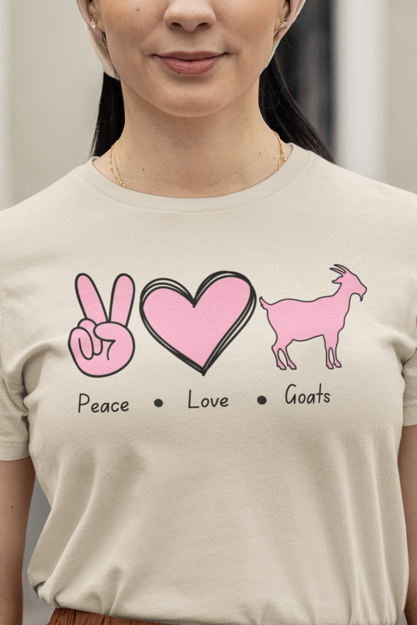"Peace Love Goats" Tshirt, Goats Shirts, Goat Lover Shirt, Cute Goats Shirt, Farm Animal Shirt, Farmer Girl Shirt, Farm Animal Tshirt for Women, Funny Goat Kid Shirt