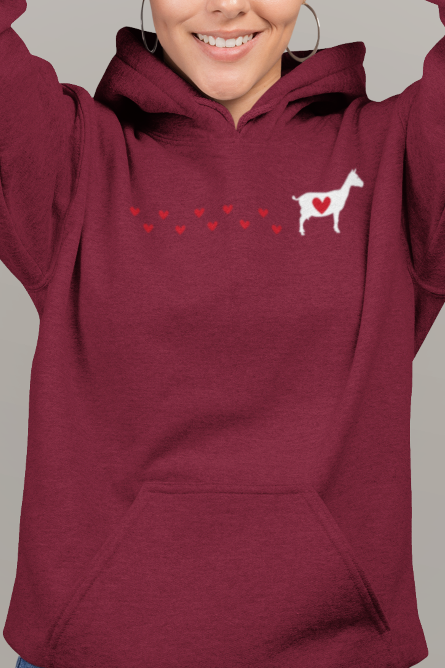 "Goat Tracks & Heart Trails" Cozy Hoodie – Cute Goat Lover Sweatshirt for Women, Goat Hoodie, Cut Goat Hoodie, Goat Lover Hoodie, Farm Animal Hoodie, Kids Goat Hoodie, Goat Lover Gift, Farm Girl Hoodie, Goat Show Hoodie