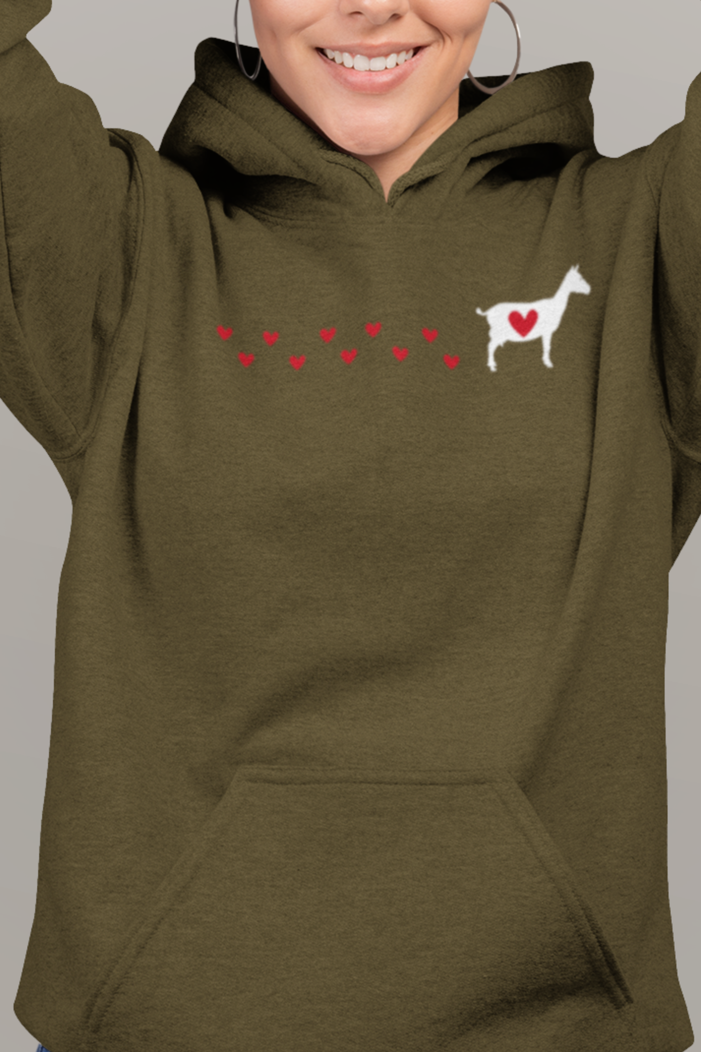 "Goat Tracks & Heart Trails" Cozy Hoodie – Cute Goat Lover Sweatshirt for Women, Goat Hoodie, Cut Goat Hoodie, Goat Lover Hoodie, Farm Animal Hoodie, Kids Goat Hoodie, Goat Lover Gift, Farm Girl Hoodie, Goat Show Hoodie