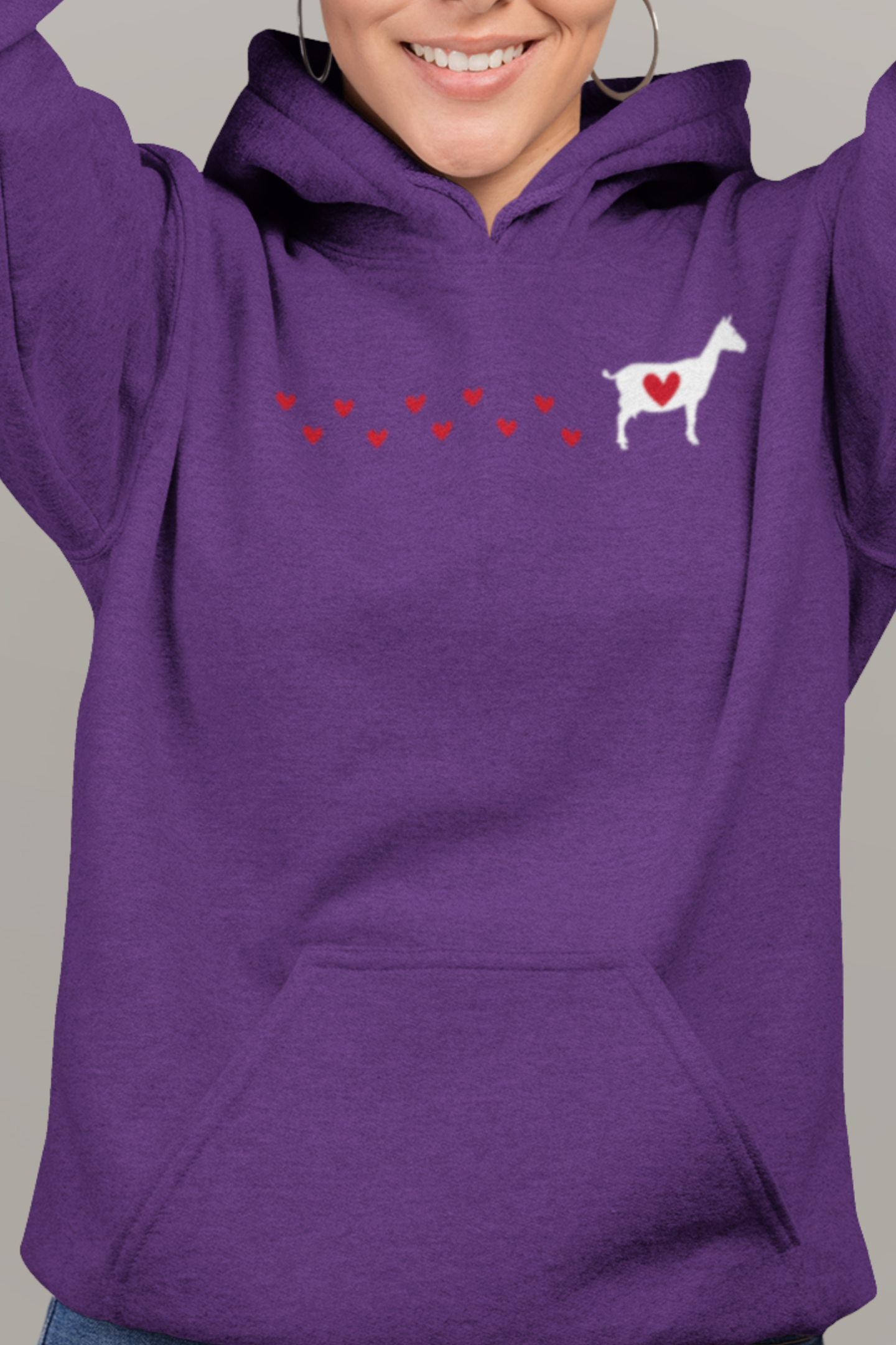 "Goat Tracks & Heart Trails" Cozy Hoodie – Cute Goat Lover Sweatshirt for Women, Goat Hoodie, Cut Goat Hoodie, Goat Lover Hoodie, Farm Animal Hoodie, Kids Goat Hoodie, Goat Lover Gift, Farm Girl Hoodie, Goat Show Hoodie