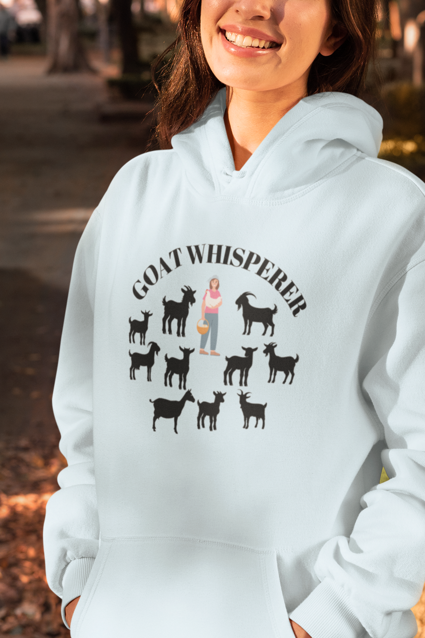 "Goat Whisperer" Cozy Hoodie – Perfect for Women Who Love & Raise Goats, Goat Hoodie. Goat Gift. Goat Sweatshirt. Cute Goat Hoodie. Goat Lover Gift. Goat Pullover. Goat Sweater. Animal Hoodie. Goat Lover