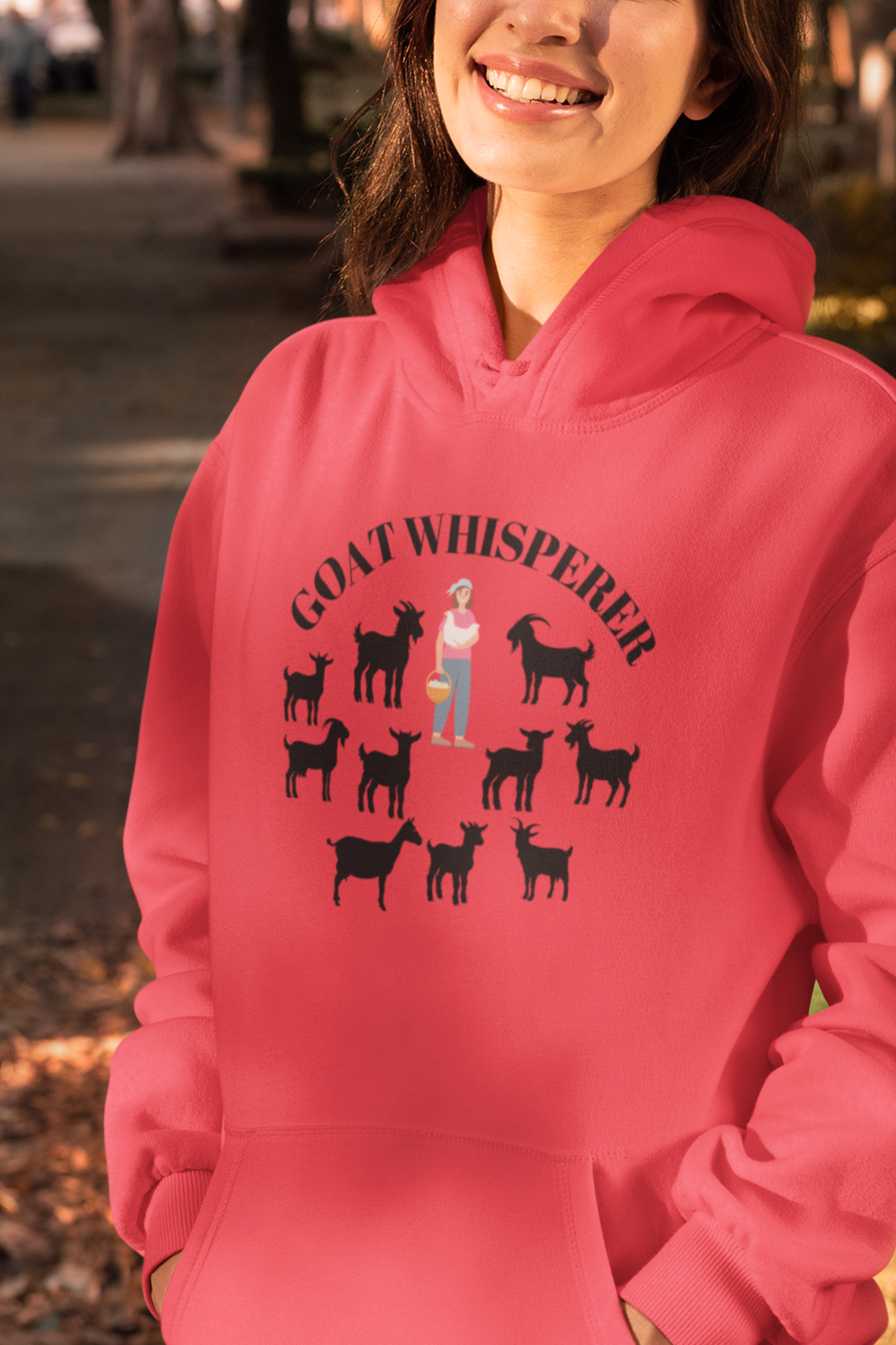 "Goat Whisperer" Cozy Hoodie – Perfect for Women Who Love & Raise Goats, Goat Hoodie. Goat Gift. Goat Sweatshirt. Cute Goat Hoodie. Goat Lover Gift. Goat Pullover. Goat Sweater. Animal Hoodie. Goat Lover