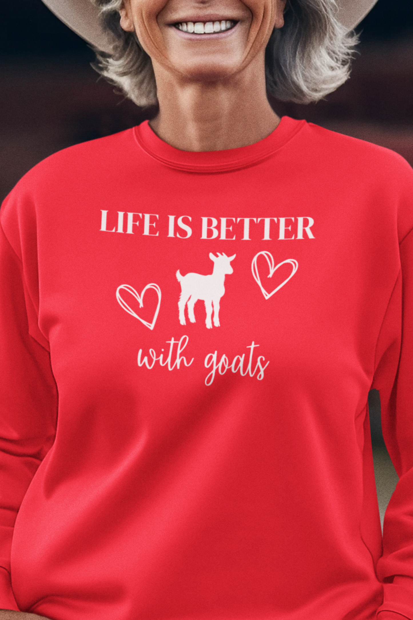 Life is Better With Goats Sweatshirt, Goats Shirts, Goat Lover Shirt, Cute Goats Shirt, Farm Animal Shirt, Farmer Girl Shirt, Farm Animal Tshirt for Women, Funny Goat Kid Shirt