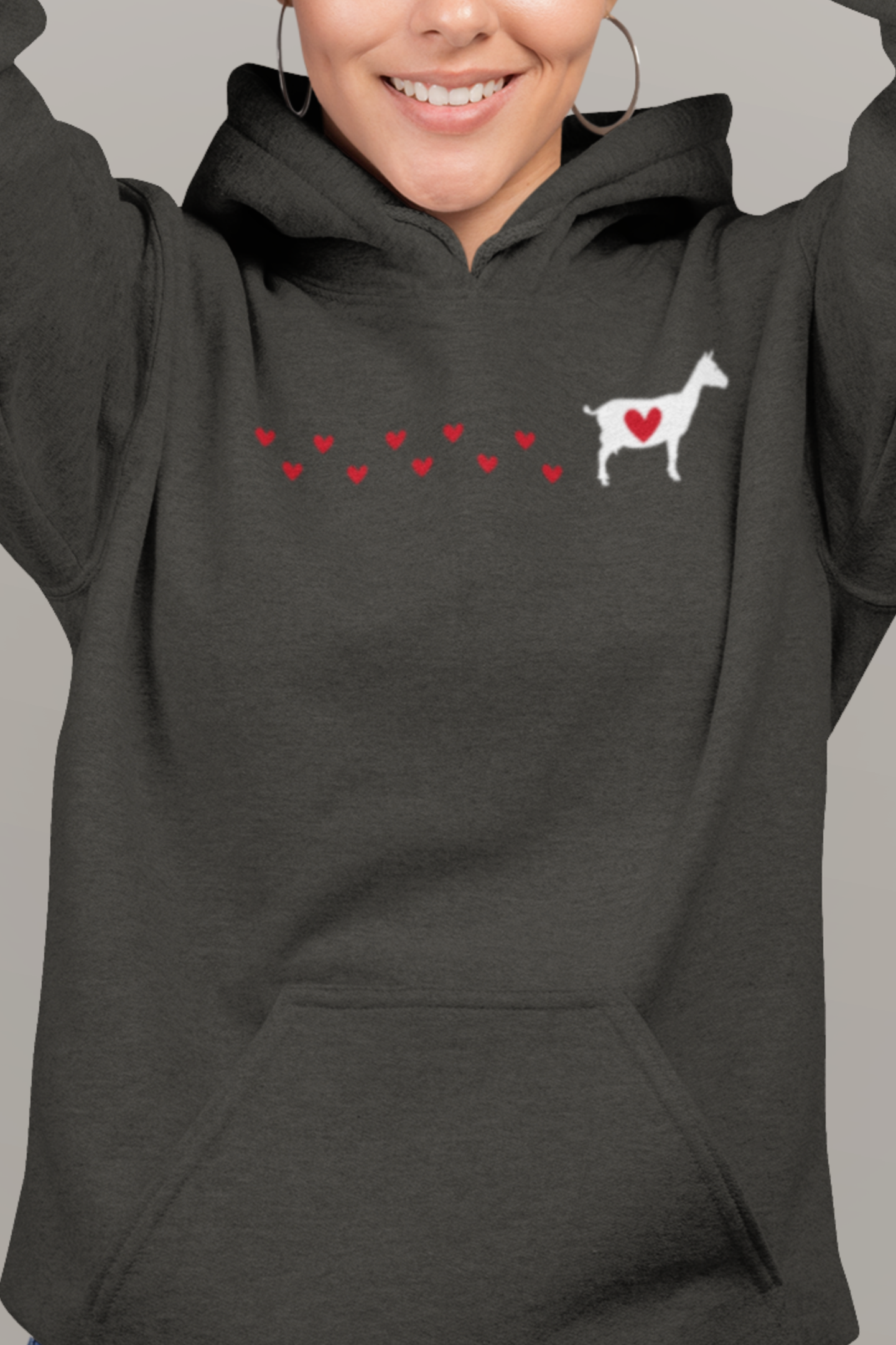 "Goat Tracks & Heart Trails" Cozy Hoodie – Cute Goat Lover Sweatshirt for Women, Goat Hoodie, Cut Goat Hoodie, Goat Lover Hoodie, Farm Animal Hoodie, Kids Goat Hoodie, Goat Lover Gift, Farm Girl Hoodie, Goat Show Hoodie