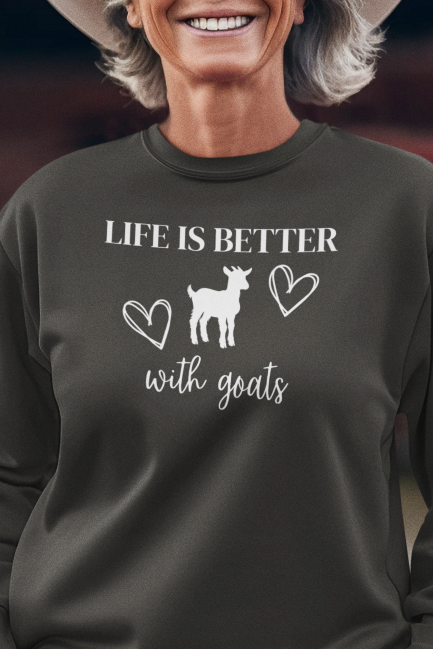 Life is Better With Goats Sweatshirt, Goats Shirts, Goat Lover Shirt, Cute Goats Shirt, Farm Animal Shirt, Farmer Girl Shirt, Farm Animal Tshirt for Women, Funny Goat Kid Shirt