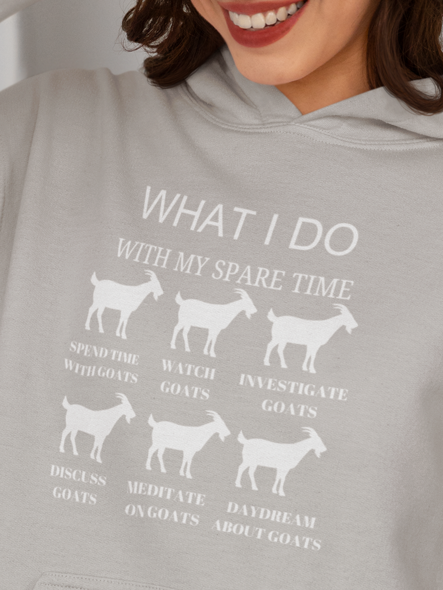 "What I Do With My Spare Time" Funny Goat Lover Hoodie – Cozy & Sarcastic Farm Life Sweatshirt, Goat Mom Hoodie, Goat Humor Sweater, Farm Girl Sweatshirt, Dream About Goats Sweater