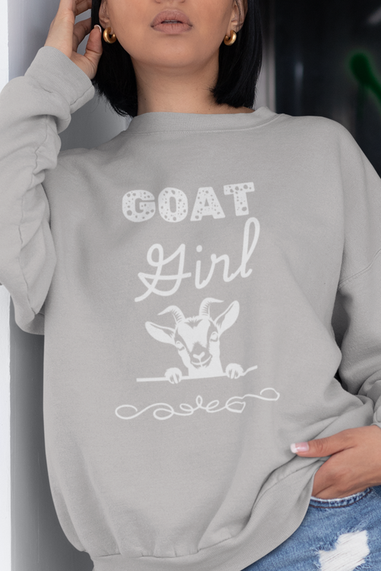 Goat Girl Cozy Sweatshirt, Girl's Goat Sweatshirt, Girl's Goat Gift, Women's Goat Sweatshirt, Women's Goat Shirt