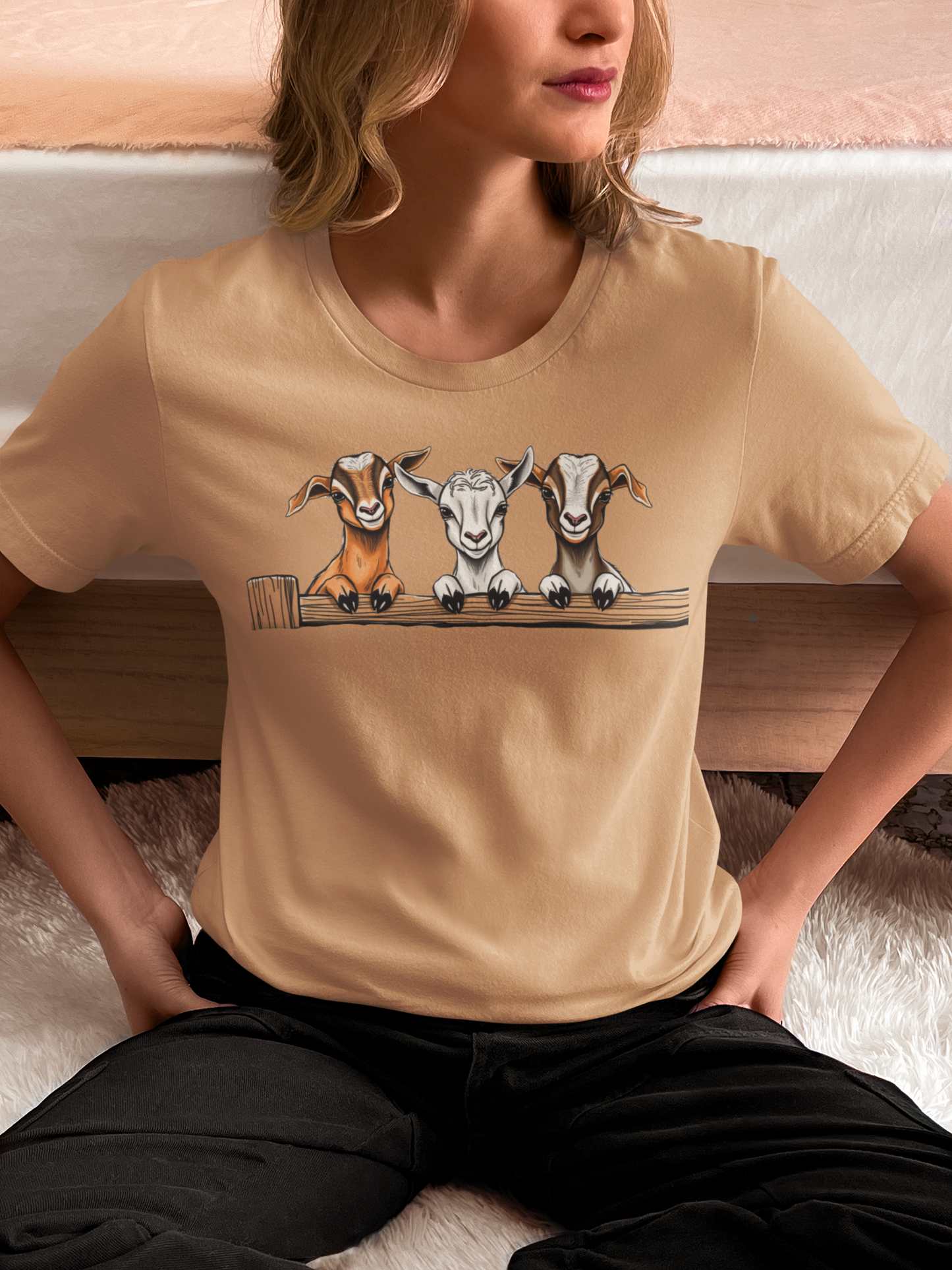 Three Funny Baby Goats Shirt, Farm Life Goat Lovers Shirt, Cute Goat T-Shirt, Farm Animal Shirt, Lovely Goats Gift, Farmer Family Shirt