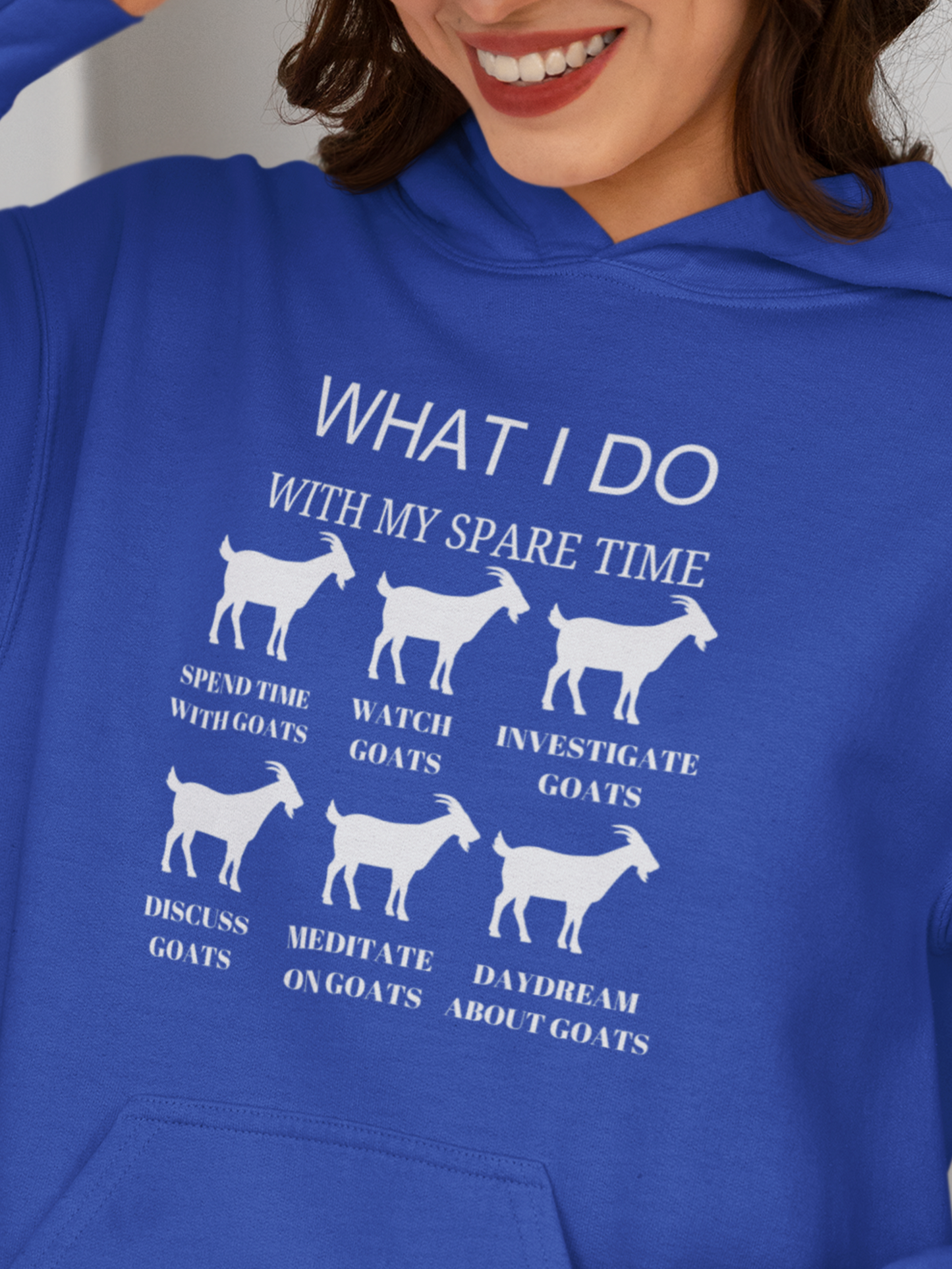 "What I Do With My Spare Time" Funny Goat Lover Hoodie – Cozy & Sarcastic Farm Life Sweatshirt, Goat Mom Hoodie, Goat Humor Sweater, Farm Girl Sweatshirt, Dream About Goats Sweater