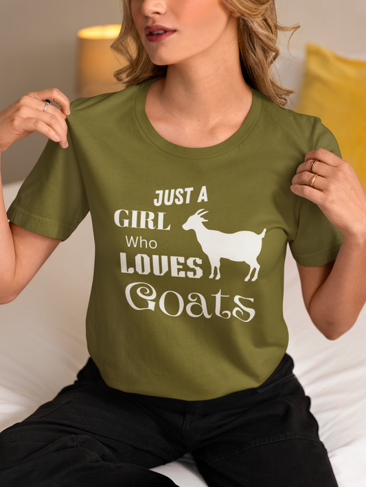 Just a Girl Who Loves Goats Tshirt, Goat Lover Tee, Womens Goat Gifts, Womens Goat Tshirt, Cute Goat Tops, Goat Gifts, Ladies Goat Shirts