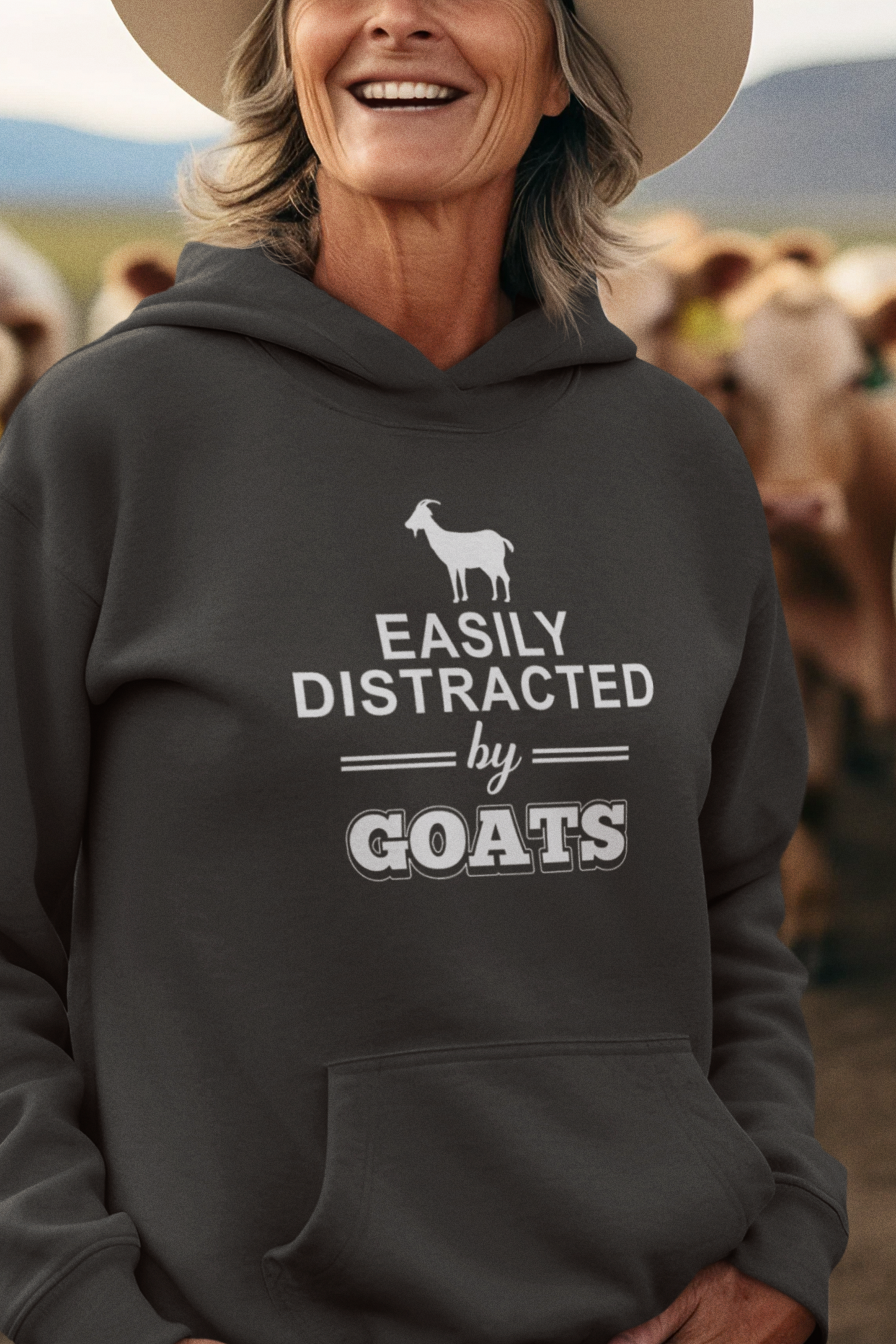 Easily Distracted By Goats Hoodie, Goat Shirt, Goat Hoodie, Goat T-Shirt, Goat Sweatshirt, Love Goat, Livestock, Farmer Shirt, Goat Farmer